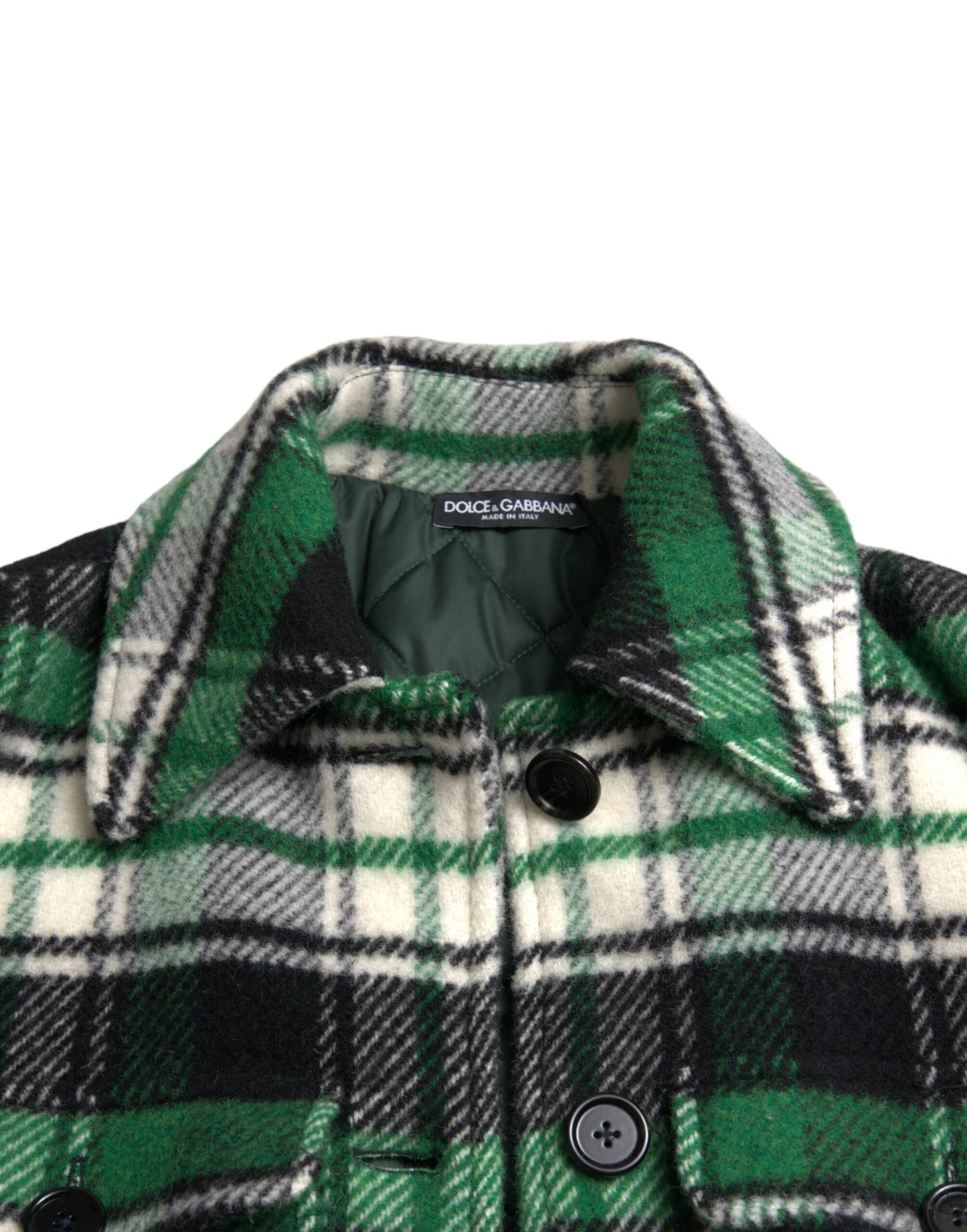 Dolce & Gabbana - Veste décontractée à manches longues et carreaux verts