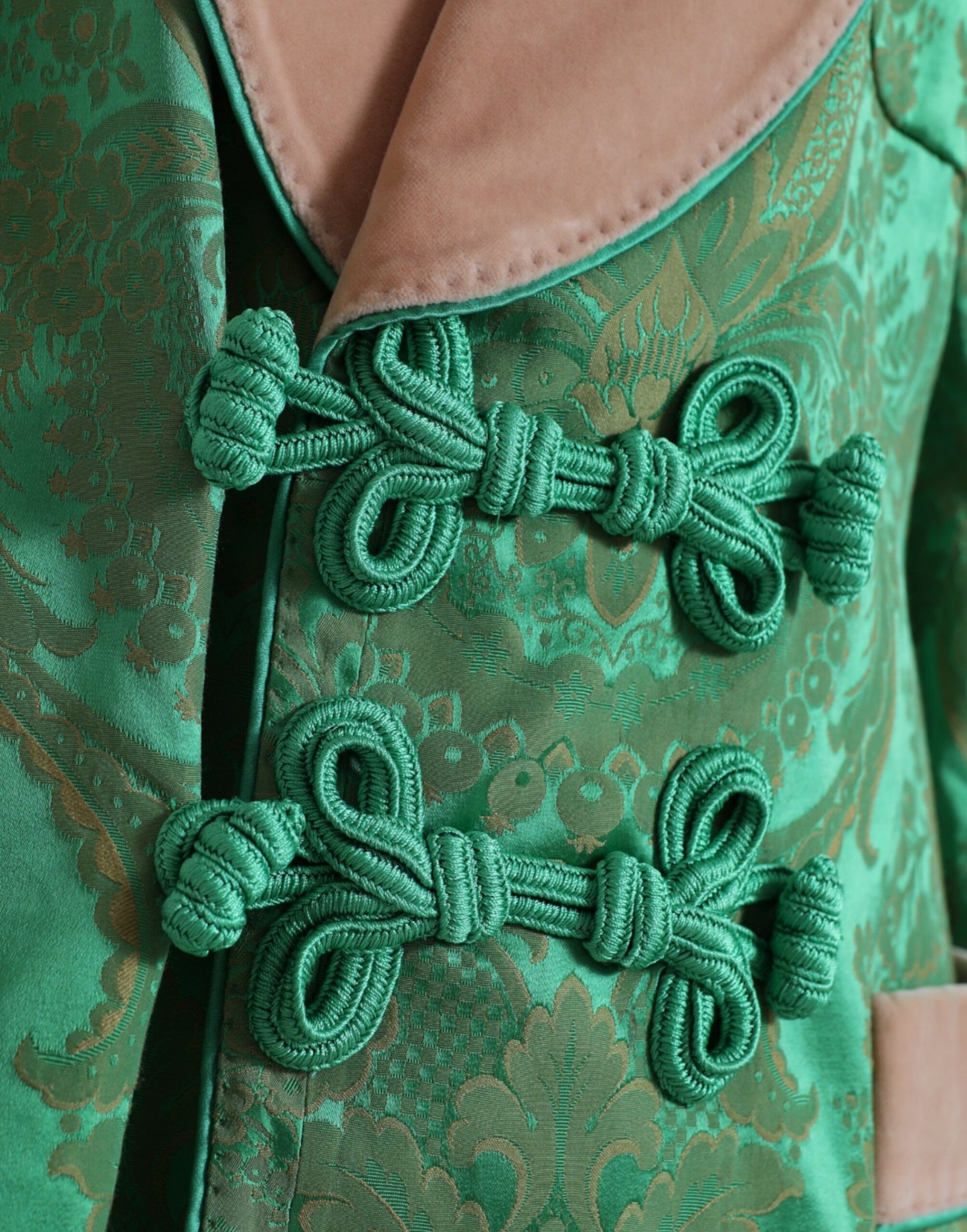 Dolce & Gabbana Manteau croisé à fleurs vertes