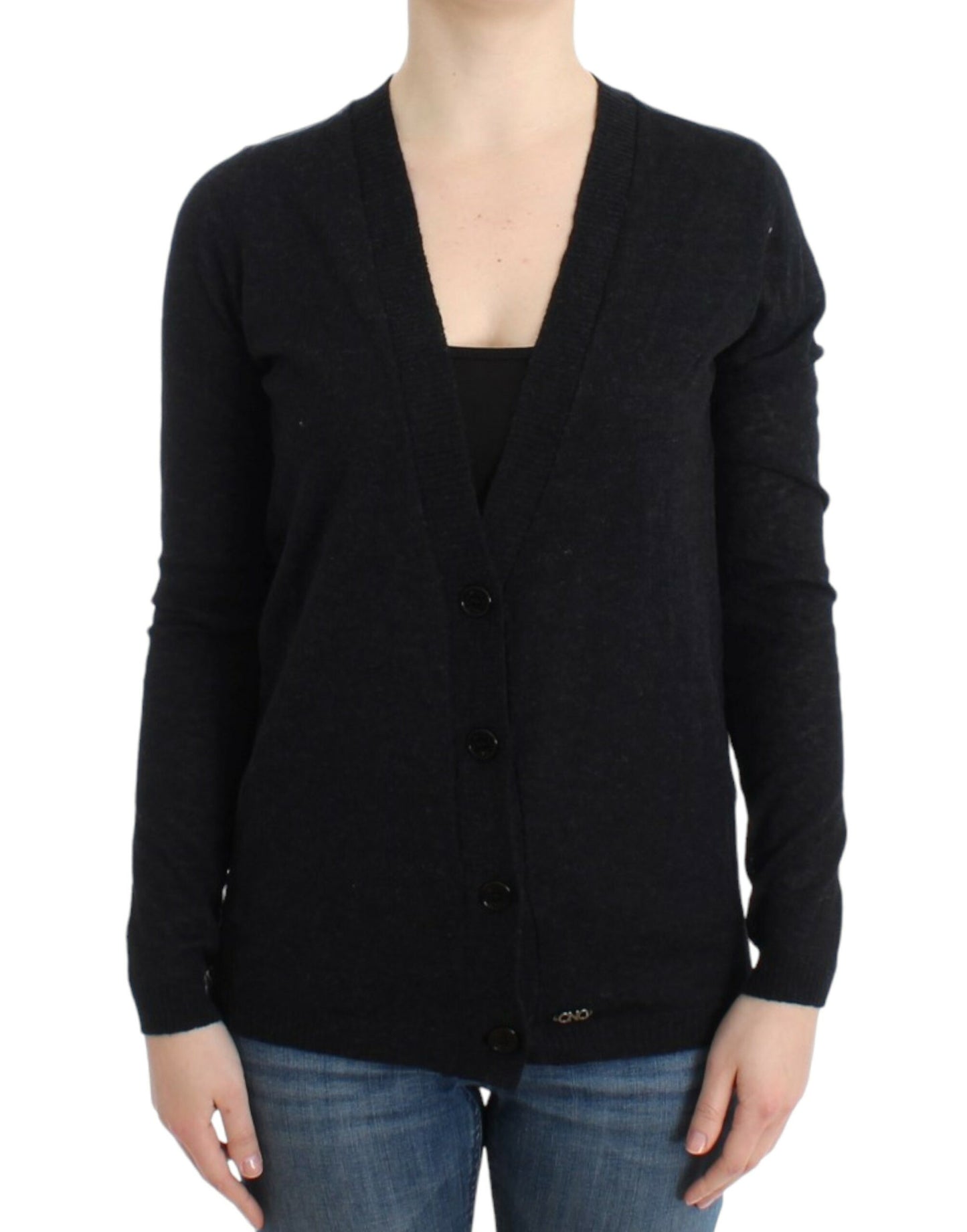 Costume National Cardigan gris en laine d'alpaga
