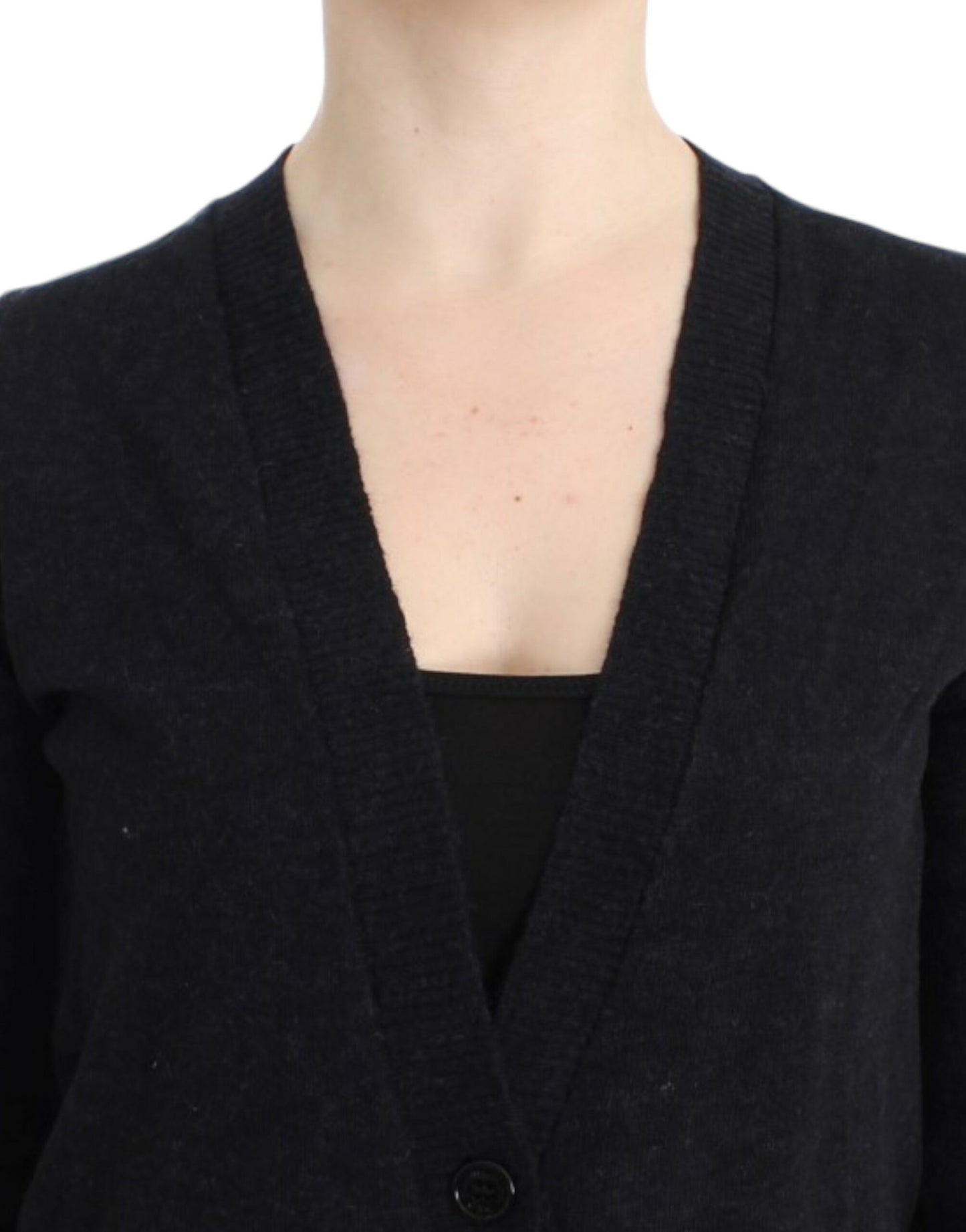 Costume National Cardigan gris en laine d'alpaga
