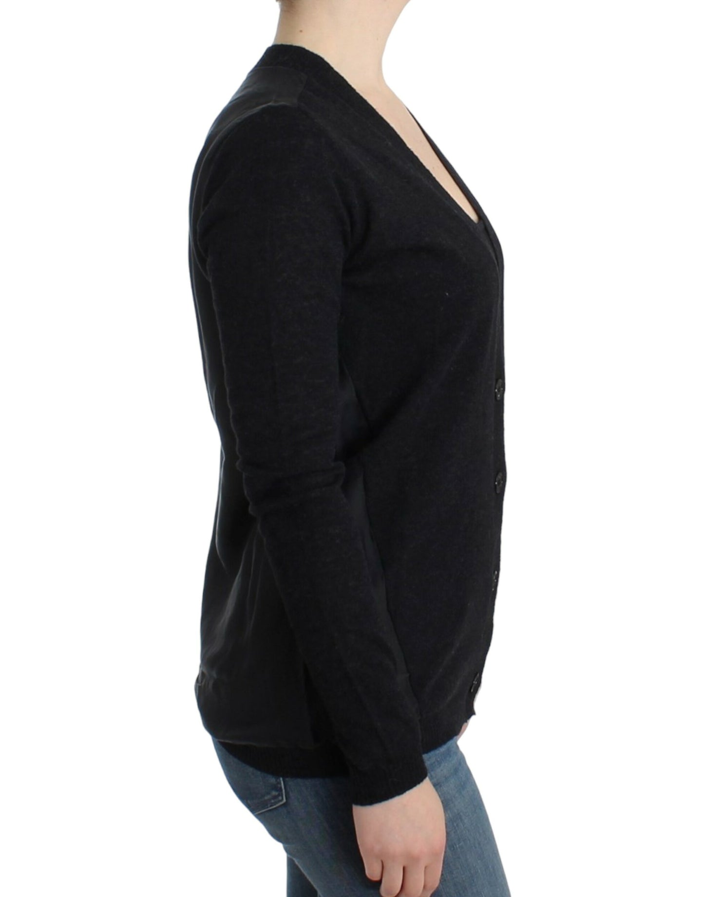 Costume National Cardigan gris en laine d'alpaga