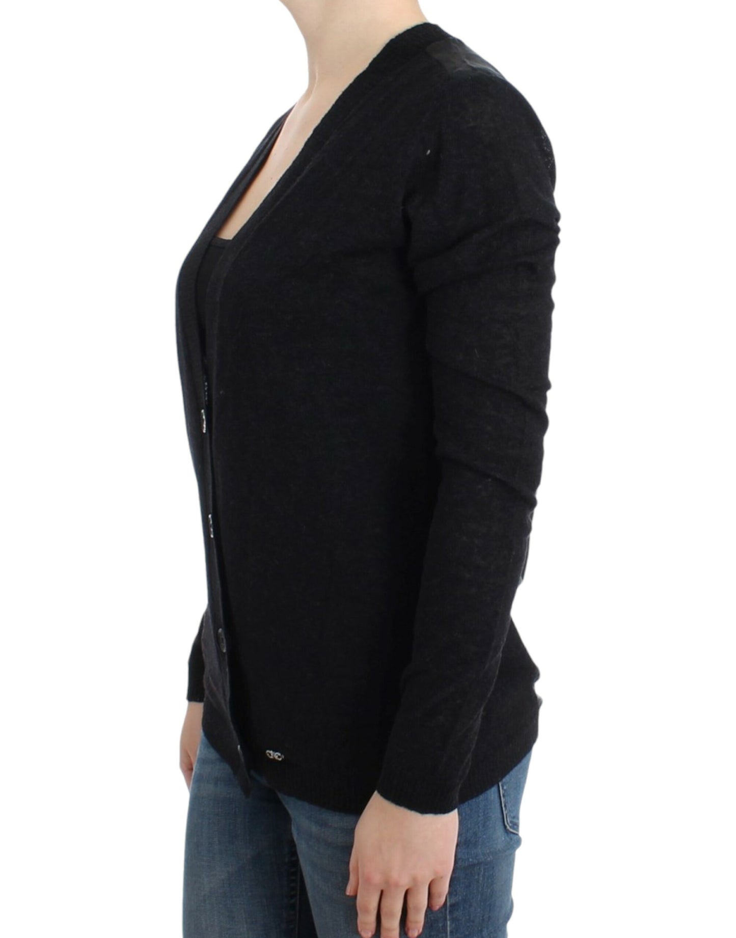 Costume National Cardigan gris en laine d'alpaga