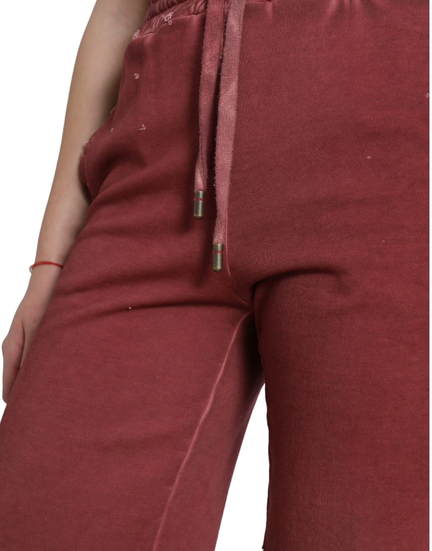Dolce & Gabbana – Kastanienbraune Sweatshorts aus Baumwolle mit hoher Taille