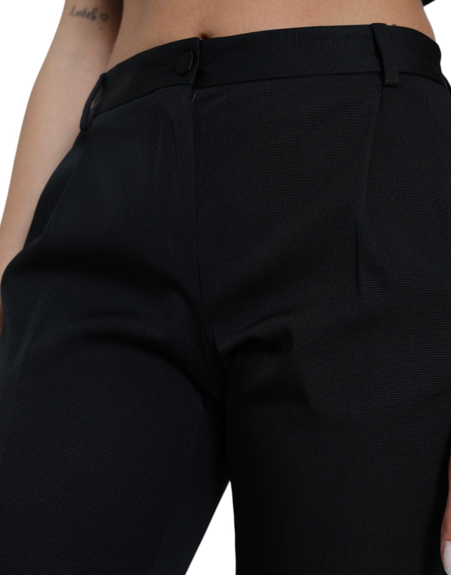 Pantalon skinny court taille moyenne noir Dolce & Gabbana