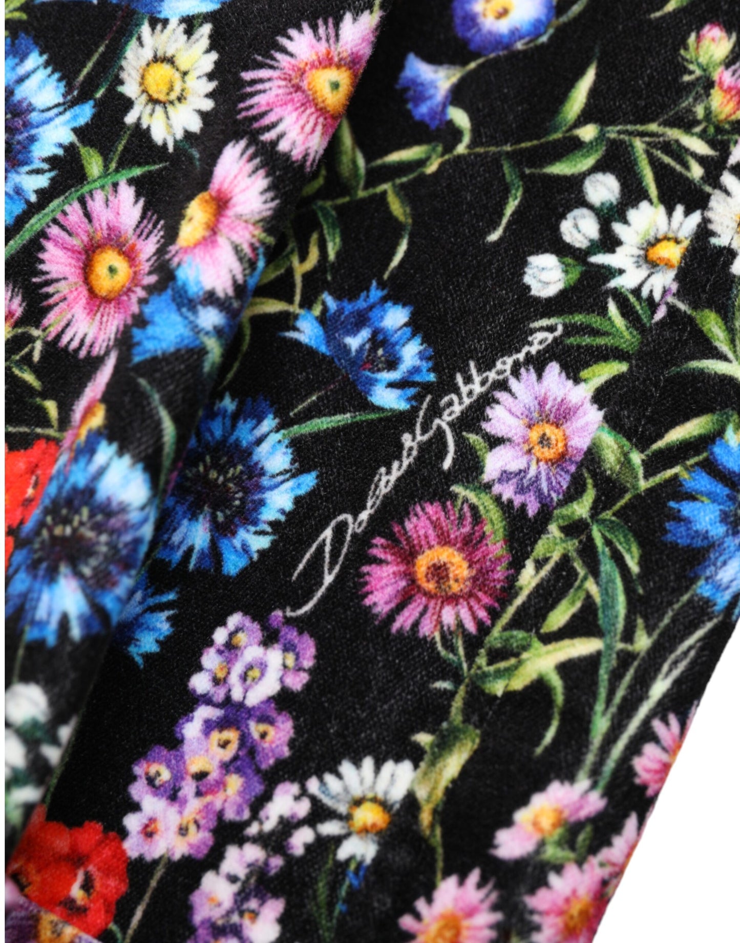 Short taille haute à fleurs noires Dolce & Gabbana
