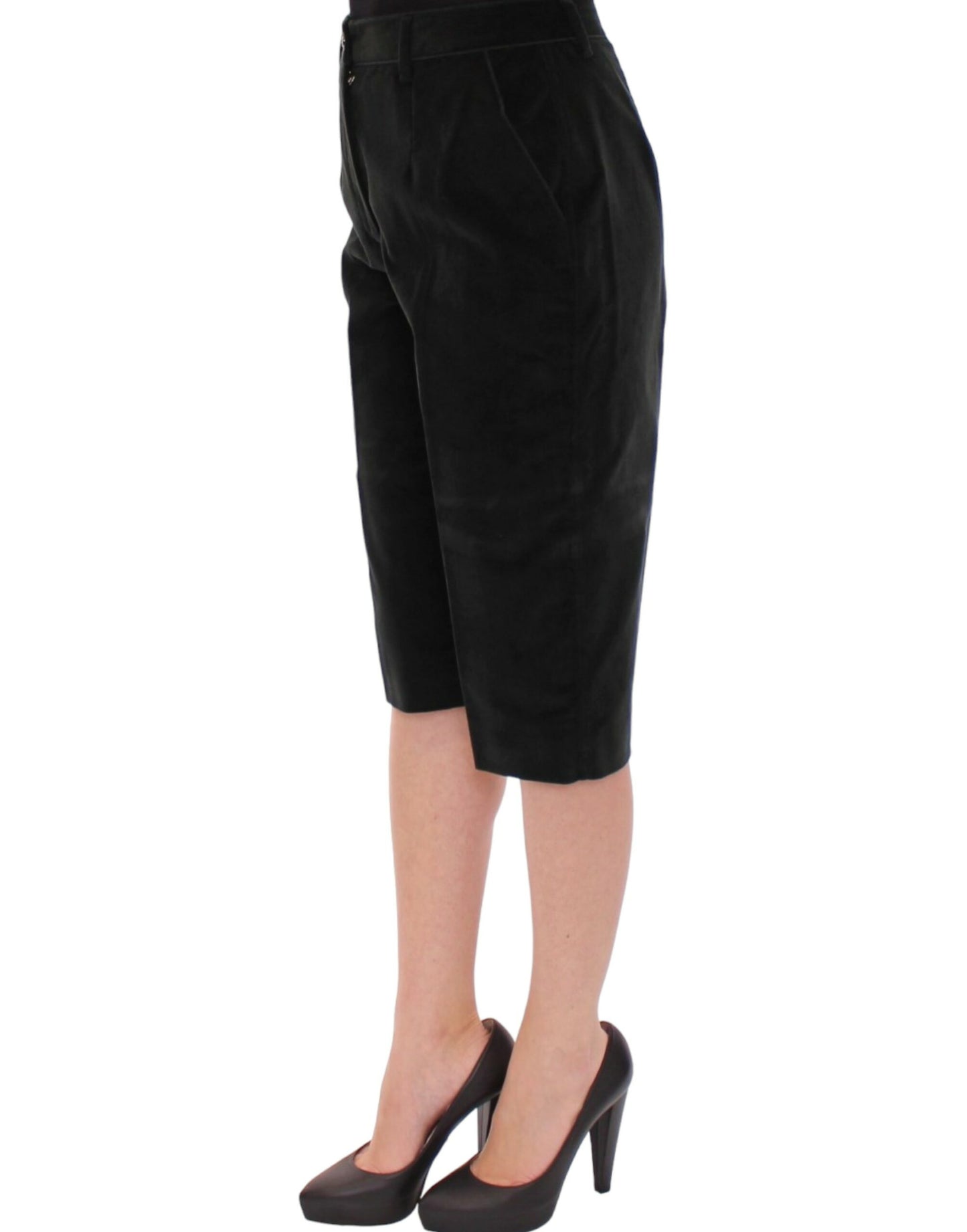 Pantalon short en coton noir Dolce & Gabbana