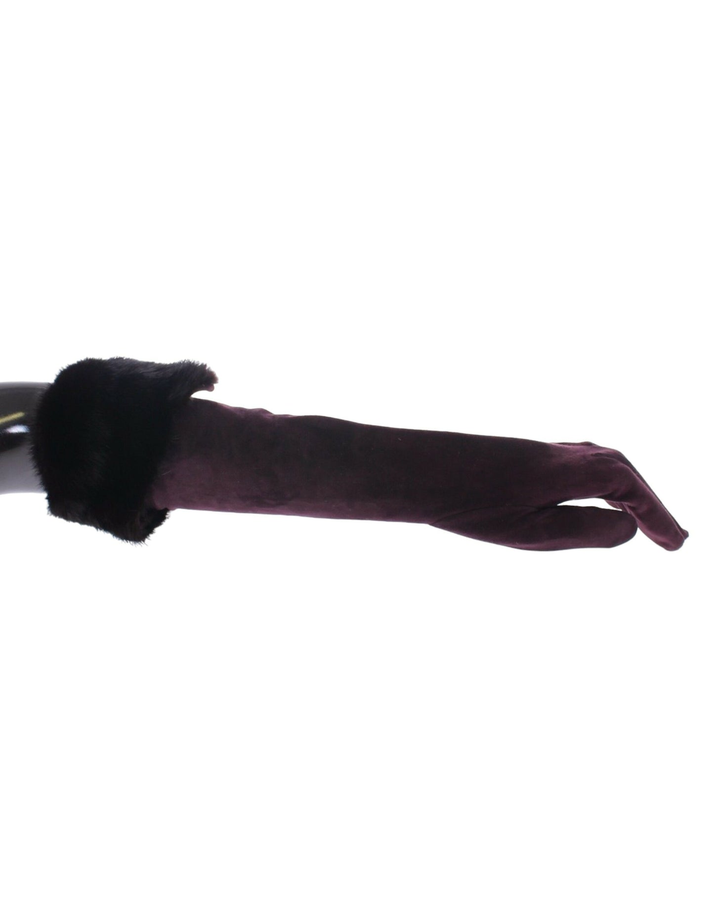 Gants Dolce & Gabbana en fourrure de vison violet et cuir suédé de chèvre