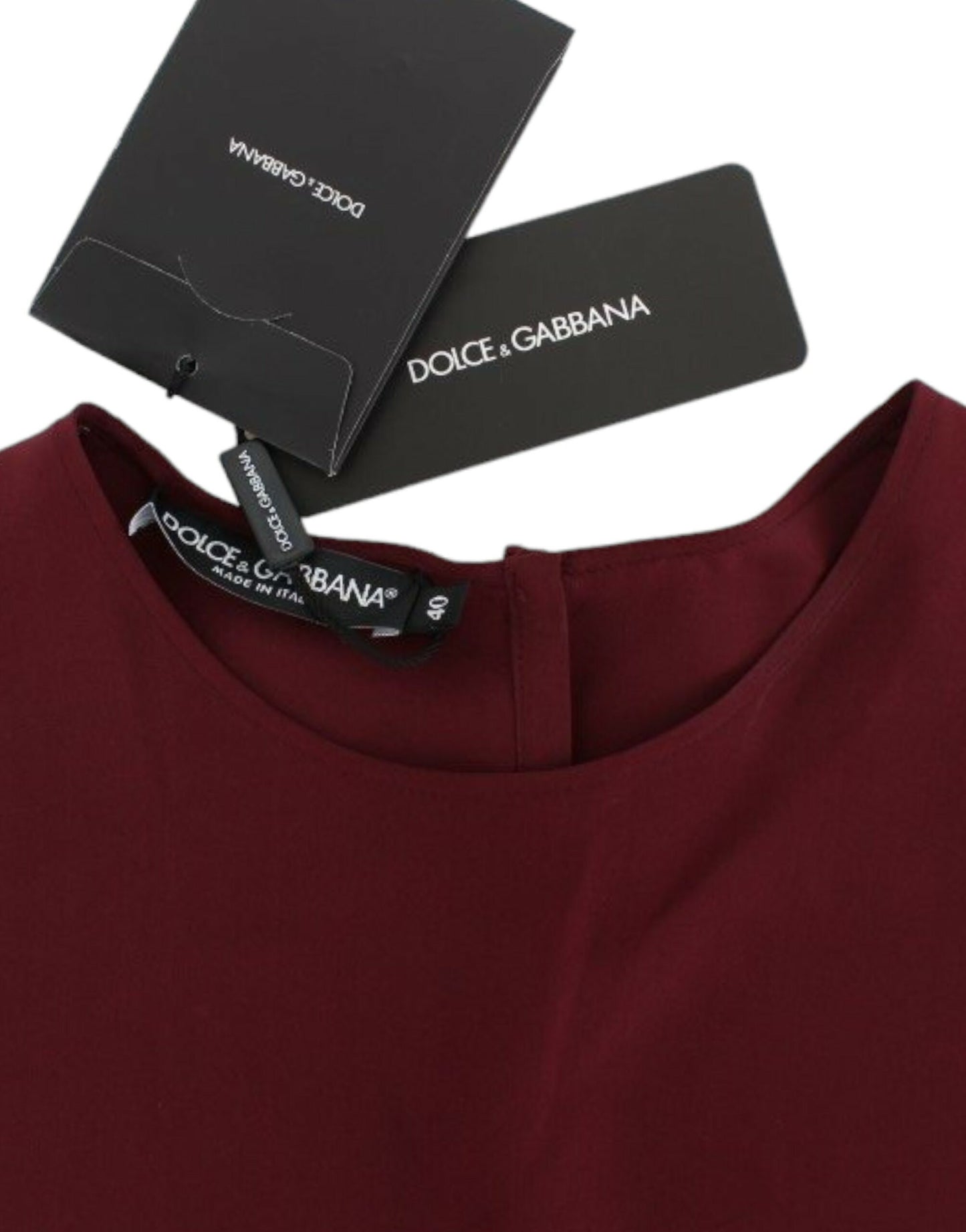 Chemisier en soie rouge à manches 3/4 Dolce & Gabbana