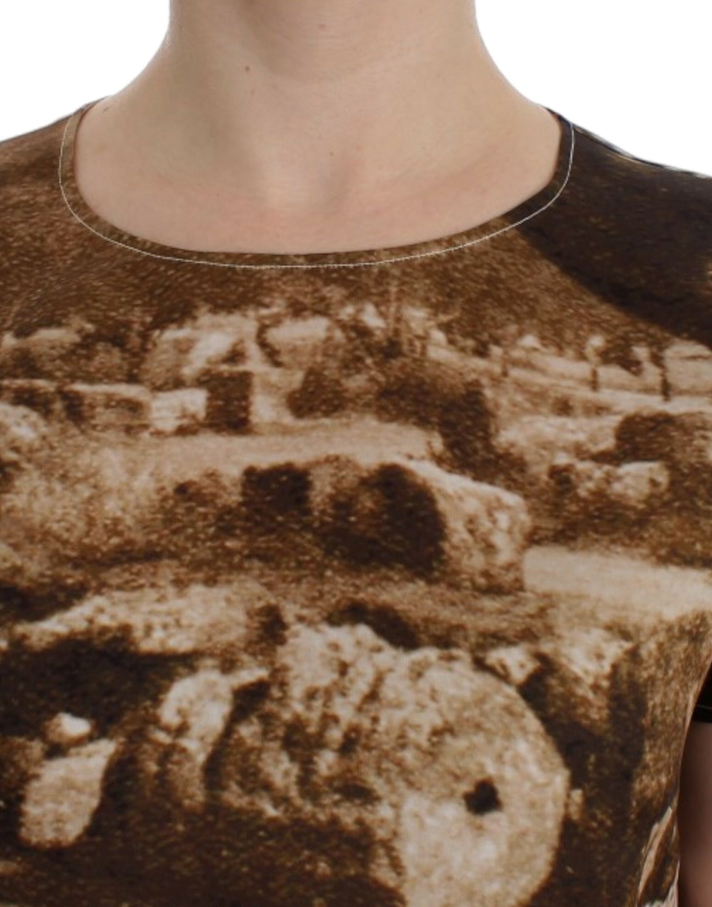 Chemisier en soie marron Taormina de Dolce & Gabbana