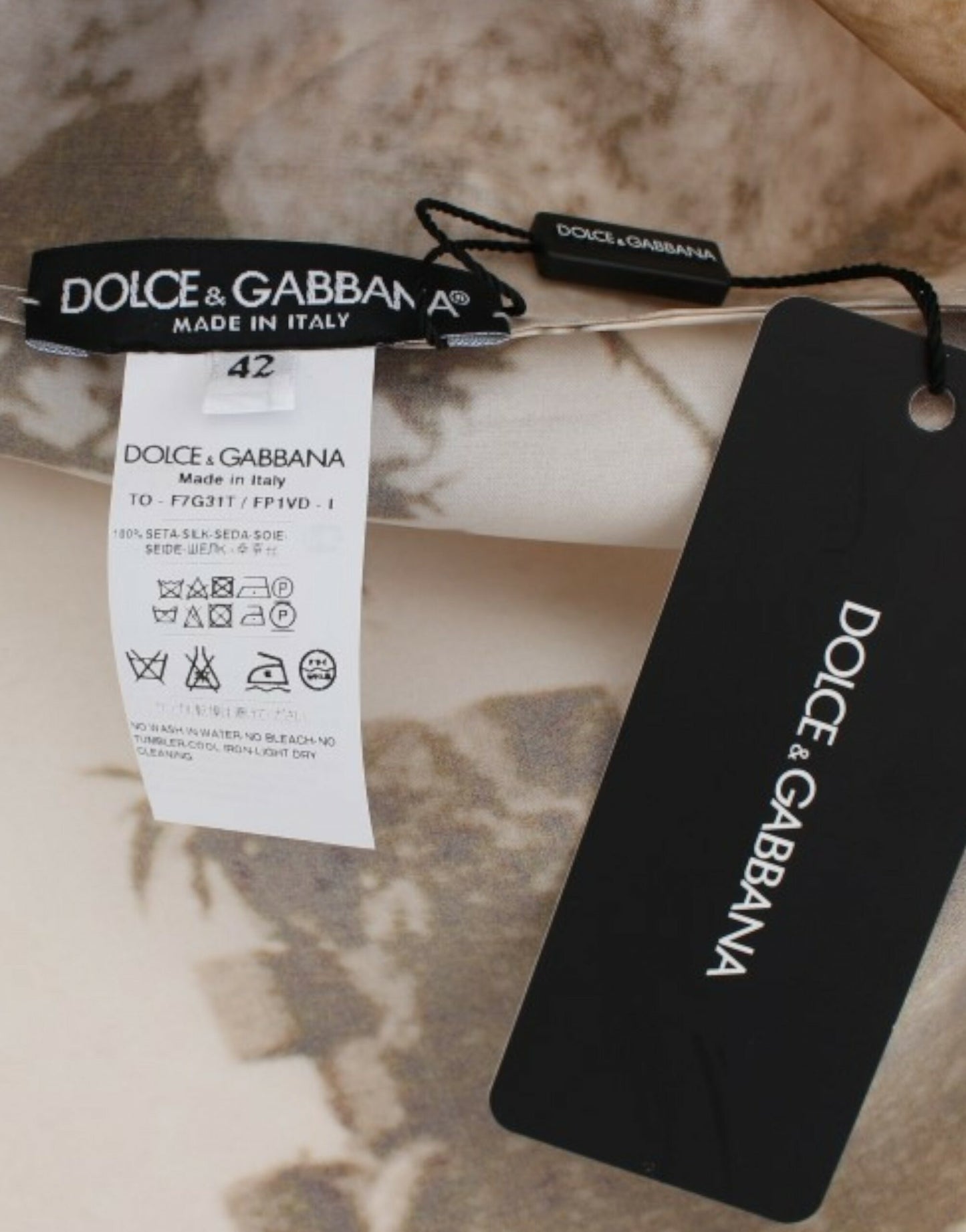 Chemisier en soie marron Taormina de Dolce & Gabbana