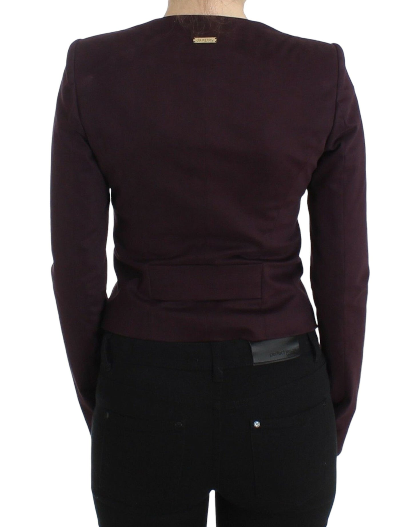 GF Ferre Lila gerüschte Jacke Mantel Blazer Kurz