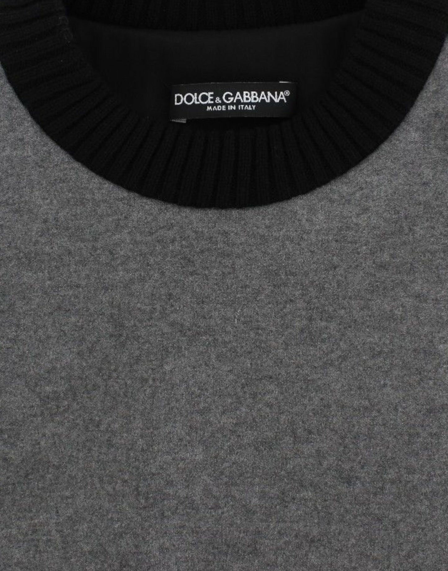 Pull Dolce & Gabbana en laine et cachemire gris et noir avec dentelle