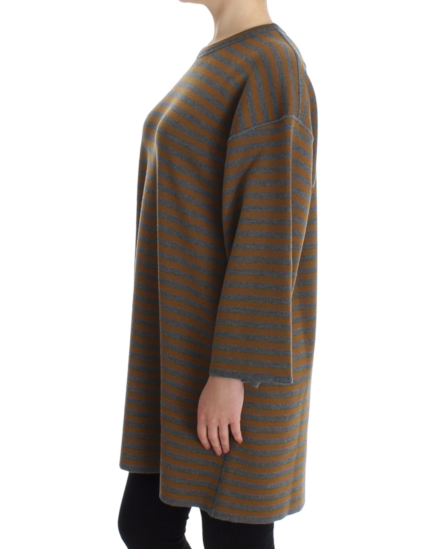 Pull oversize à rayures grises et jaunes Dolce & Gabbana