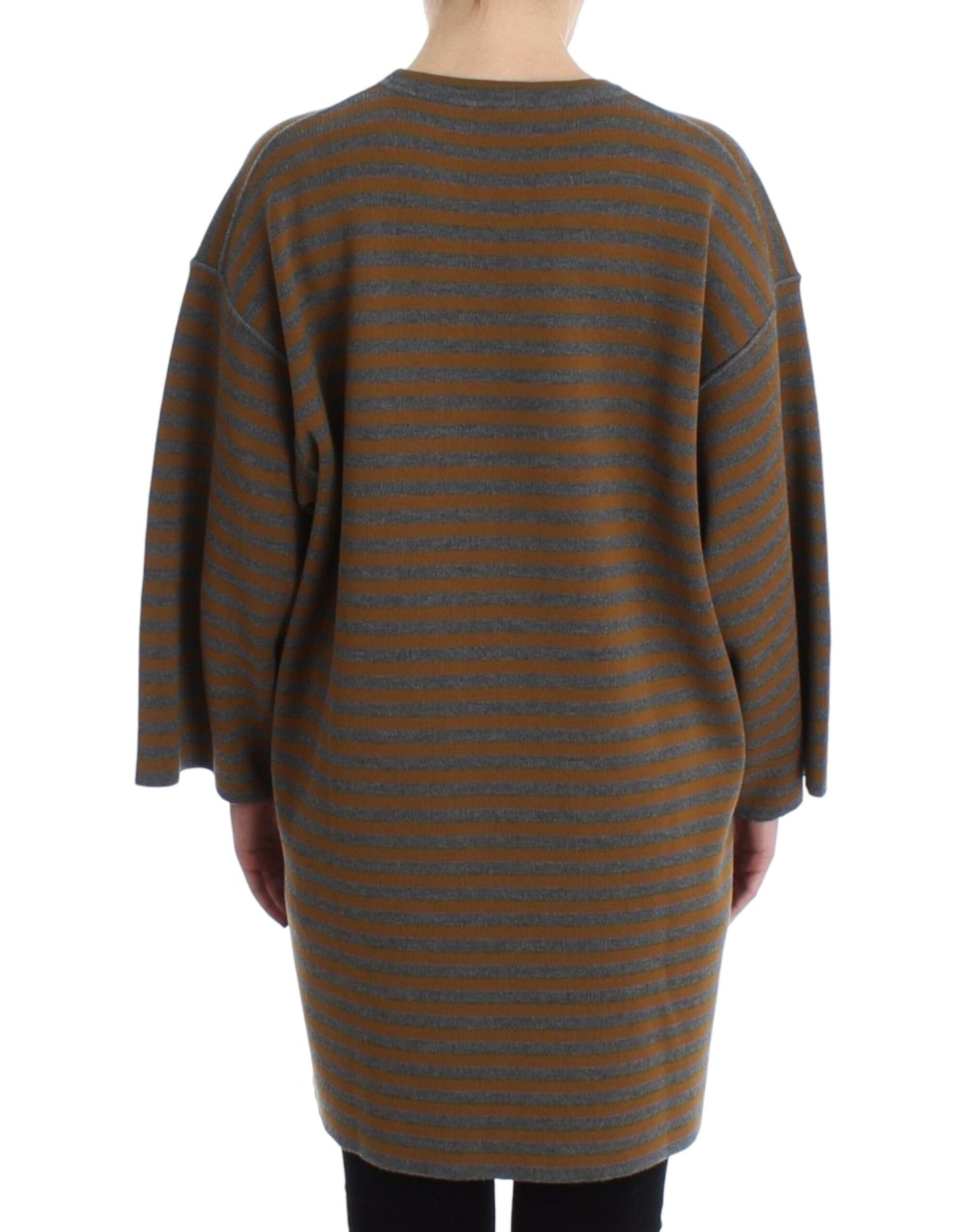 Pull oversize à rayures grises et jaunes Dolce & Gabbana