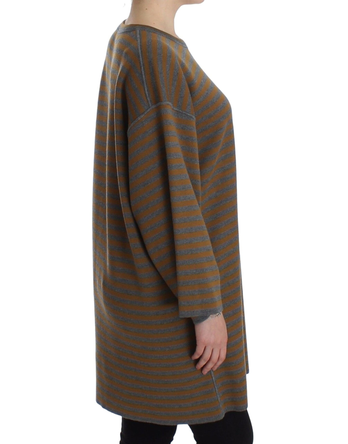 Pull oversize à rayures grises et jaunes Dolce & Gabbana