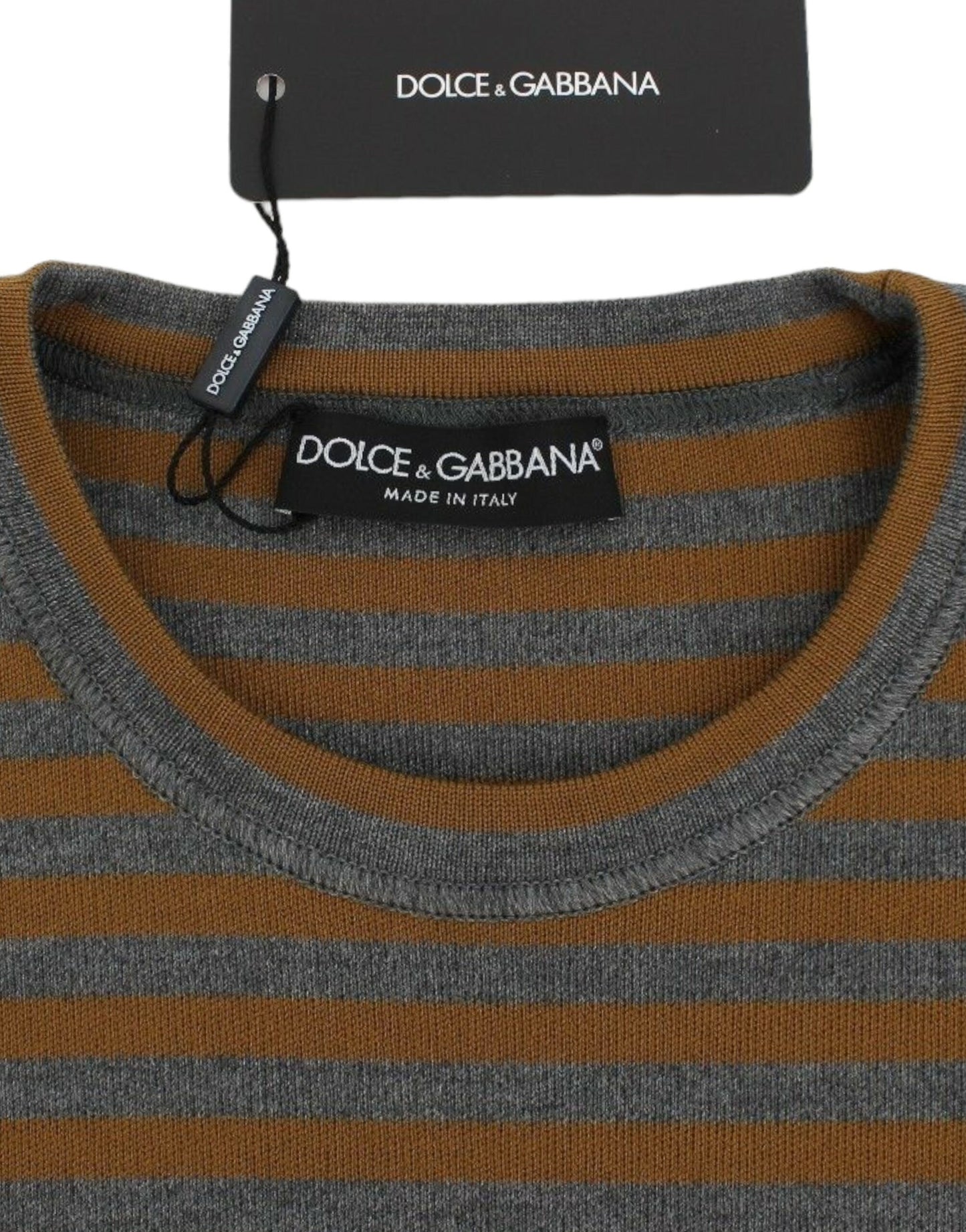 Pull oversize à rayures grises et jaunes Dolce & Gabbana