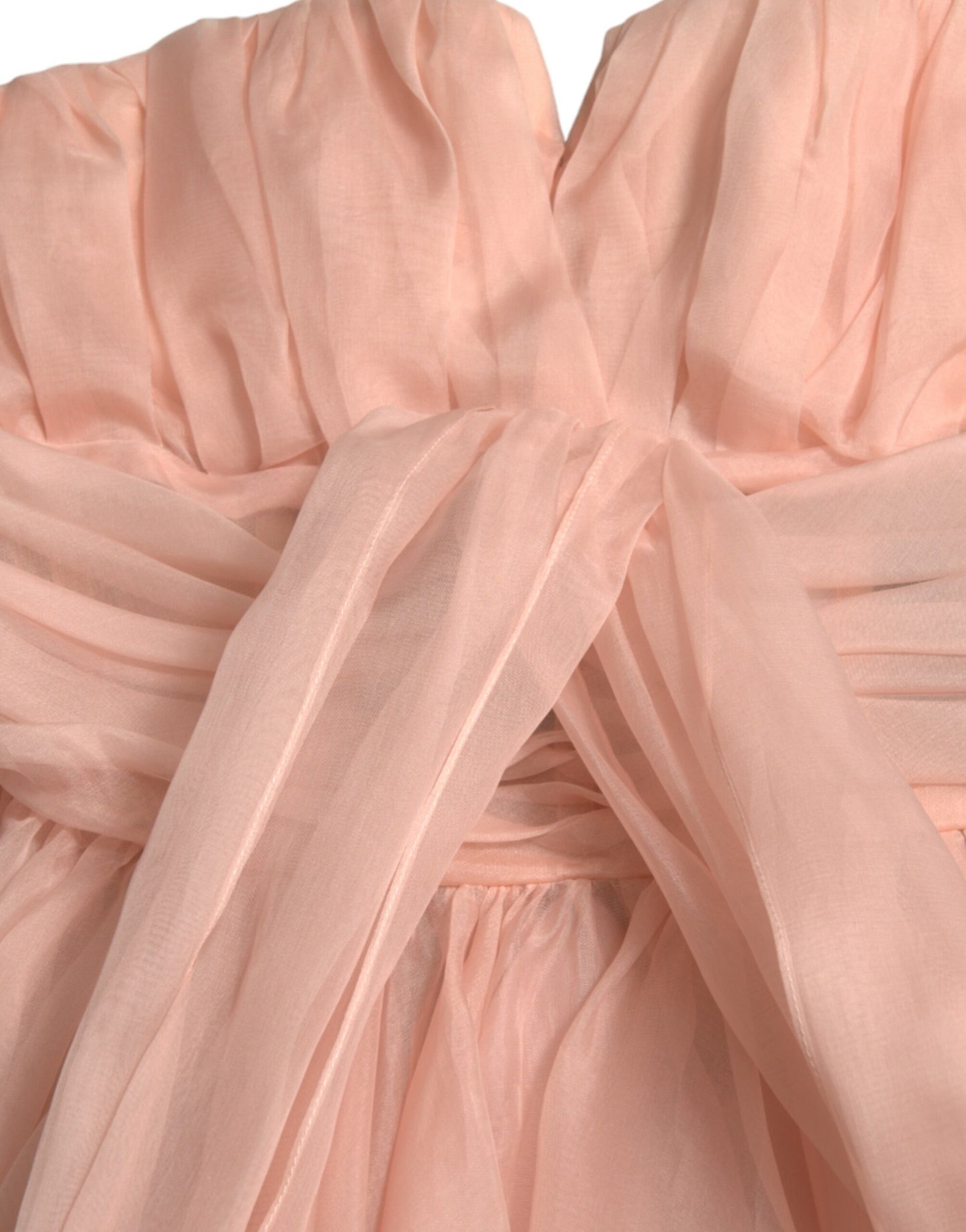 Robe midi plissée en mousseline de soie rose Dolce & Gabbana
