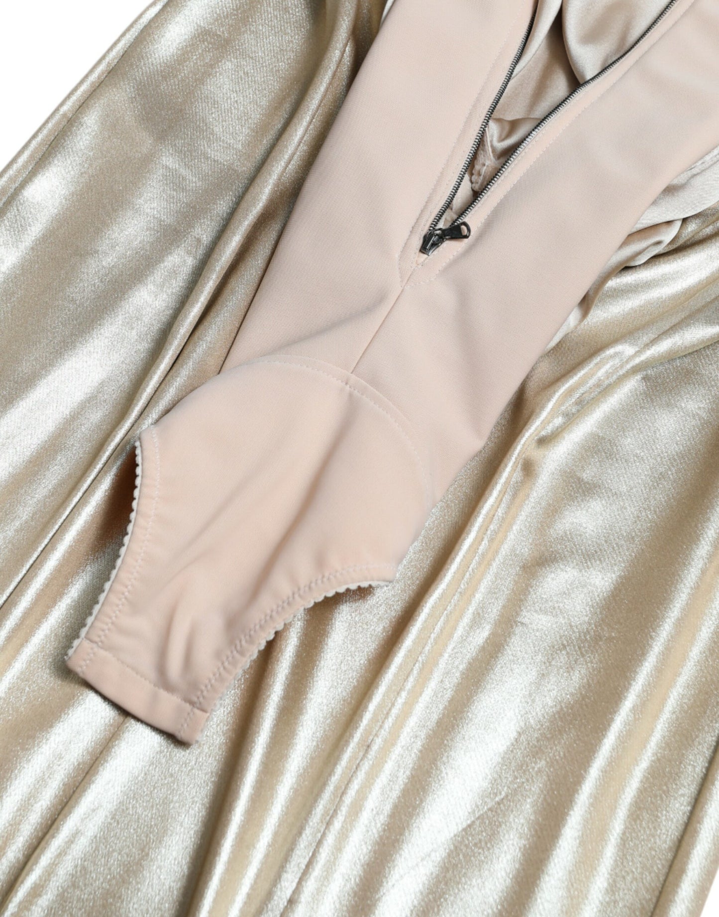 Robe longue Dolce & Gabbana ornée de cristaux dorés métallisés