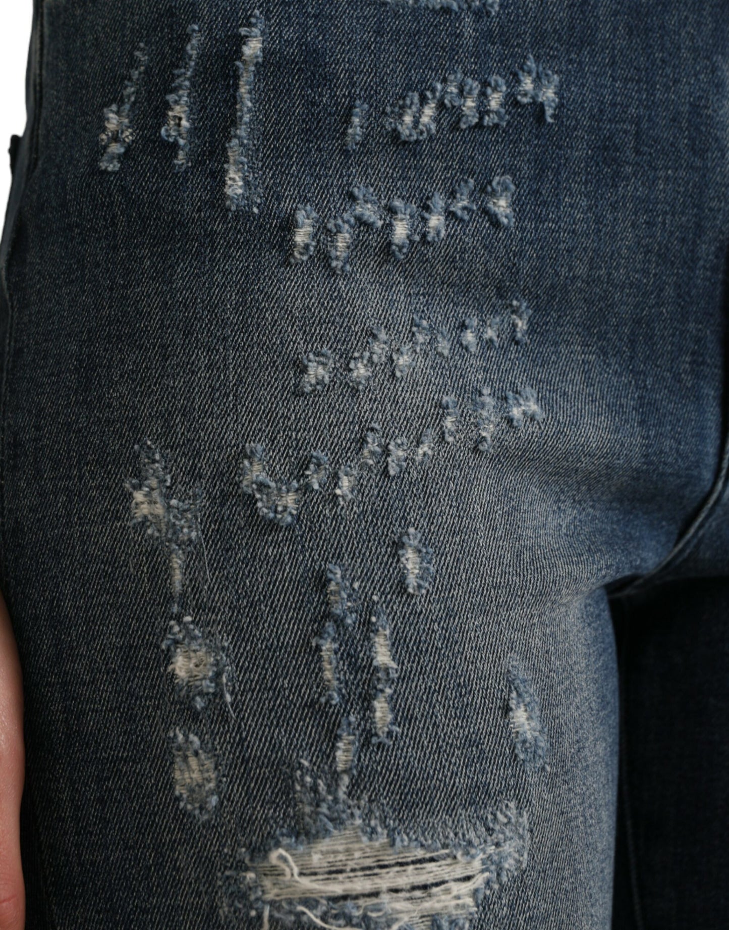 Jean skinny en denim bleu foncé vieilli GRACE de Dolce & Gabbana