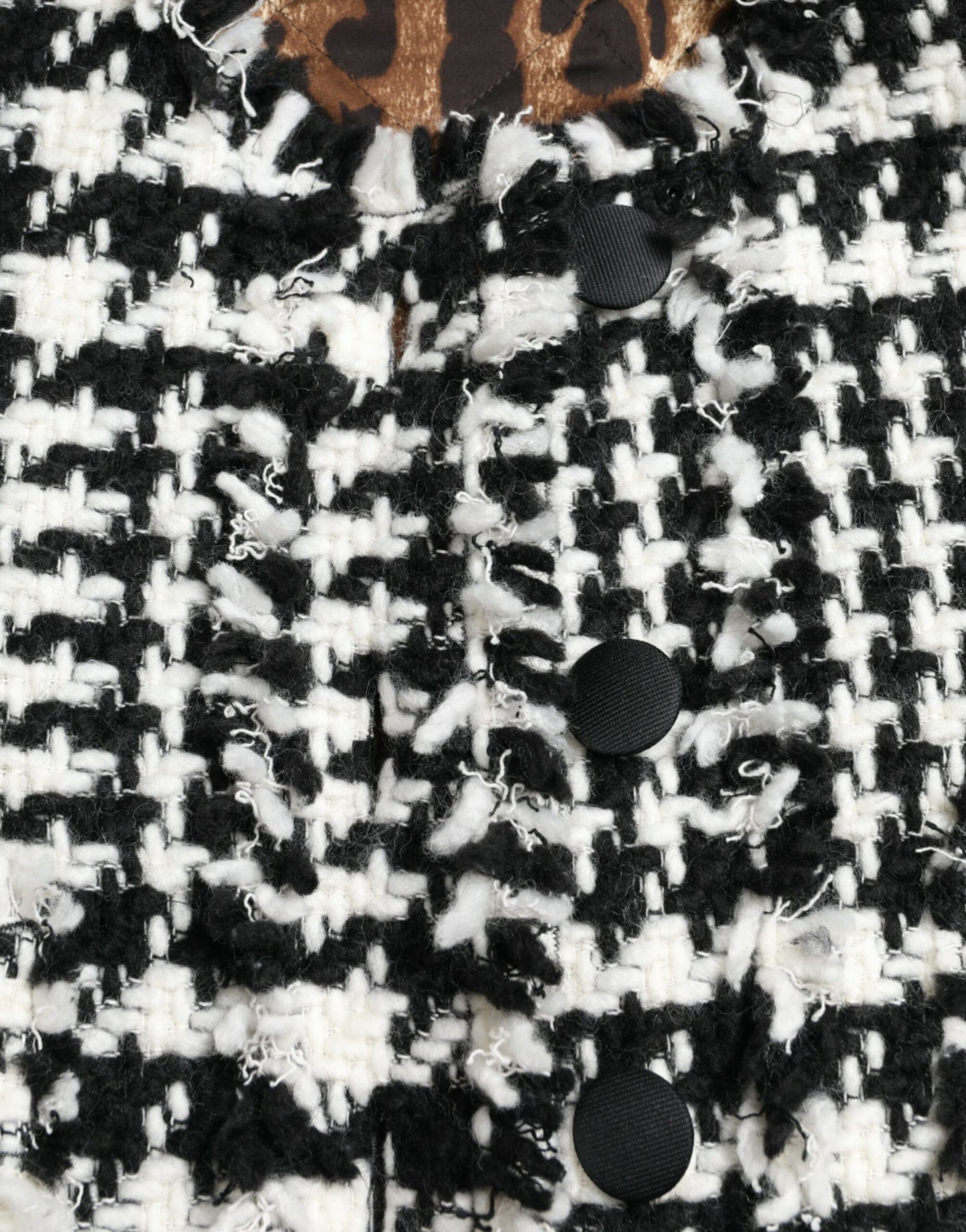 Trench-coat Dolce & Gabbana noir et blanc à motif pied-de-poule