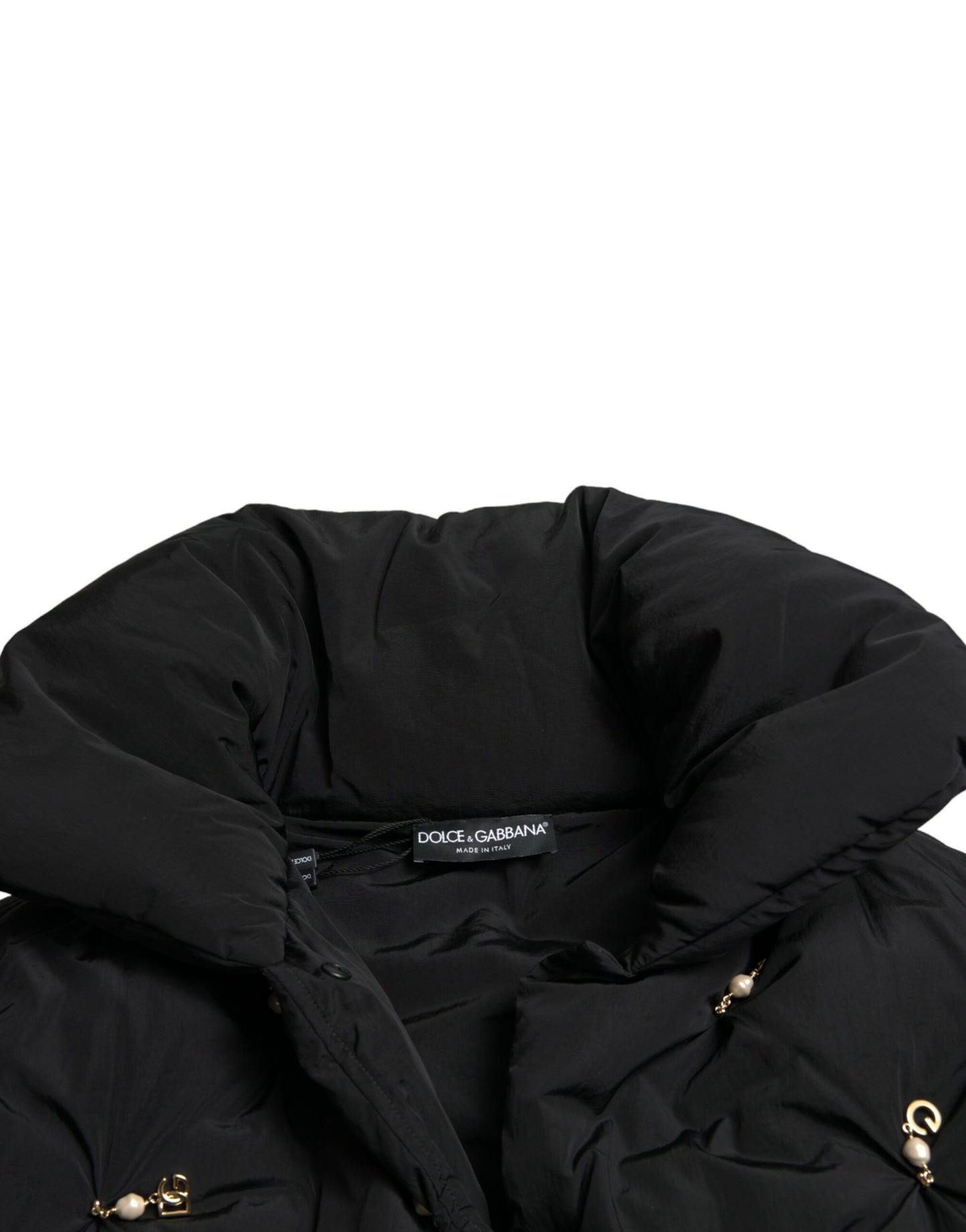 Dolce & Gabbana - Blouson aviateur matelassé noir à ornements