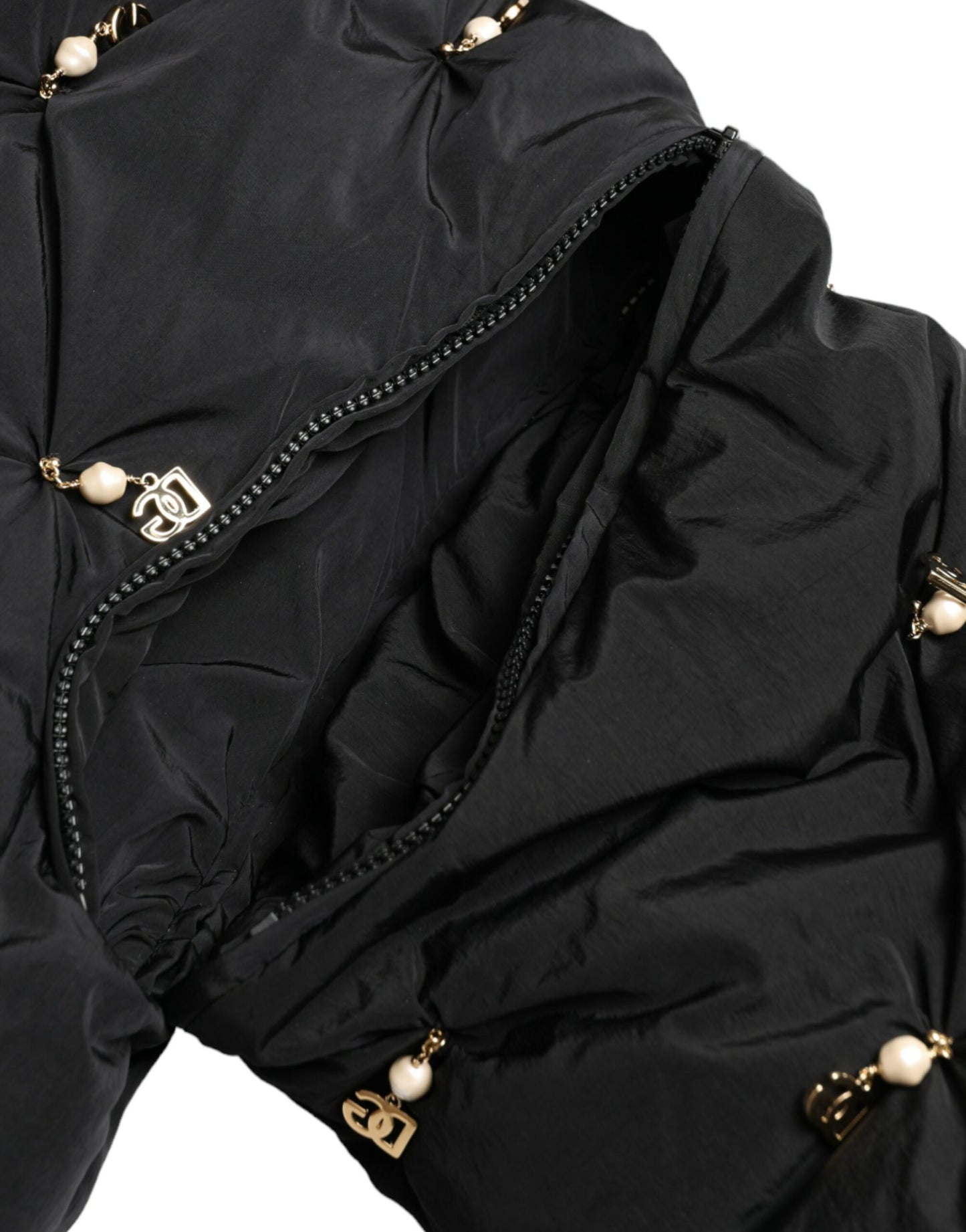 Dolce & Gabbana - Blouson aviateur matelassé noir à ornements