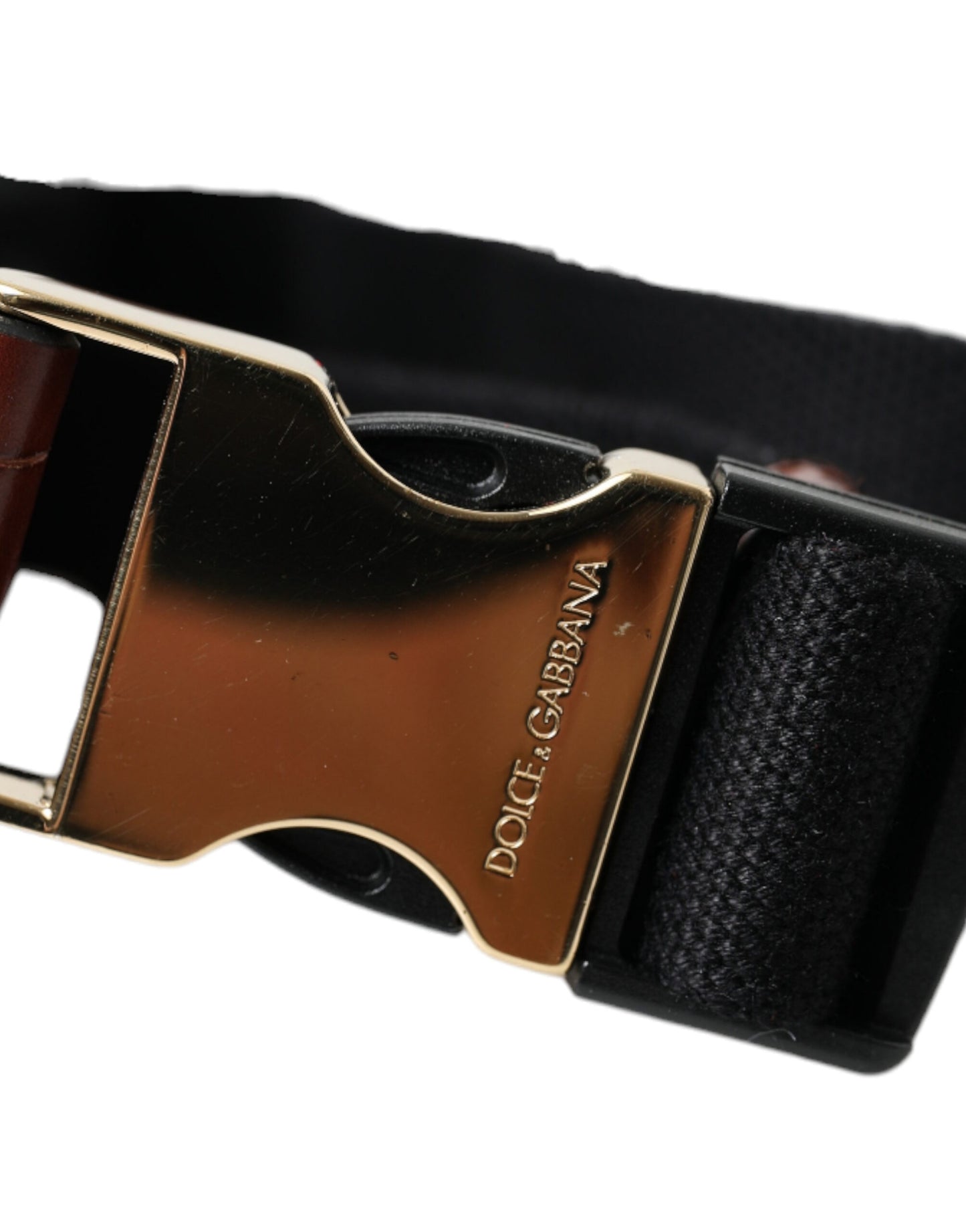 Étui porte-monnaie en cuir d'alligator marron Dolce & Gabbana pour Airpods