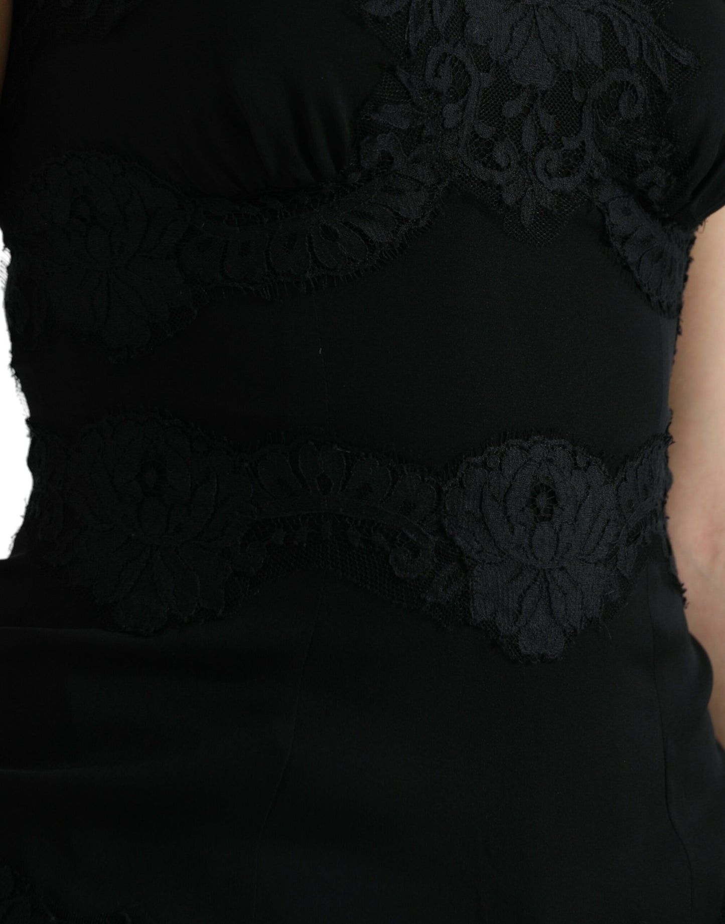 Débardeur sans manches en dentelle extensible noire Dolce & Gabbana