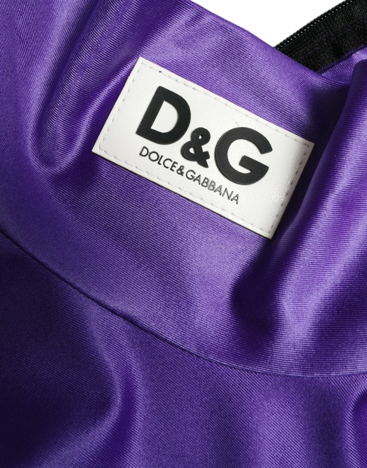 Dolce & Gabbana Haut slim à manches longues en nylon extensible violet
