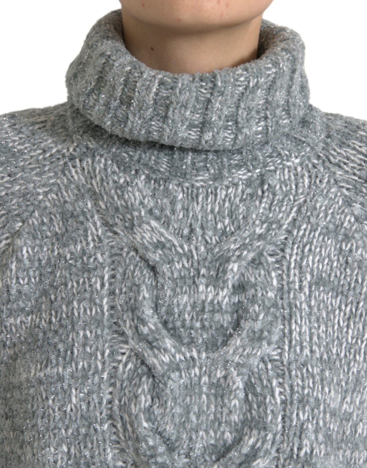Pull col roulé en cachemire gris Dolce & Gabbana