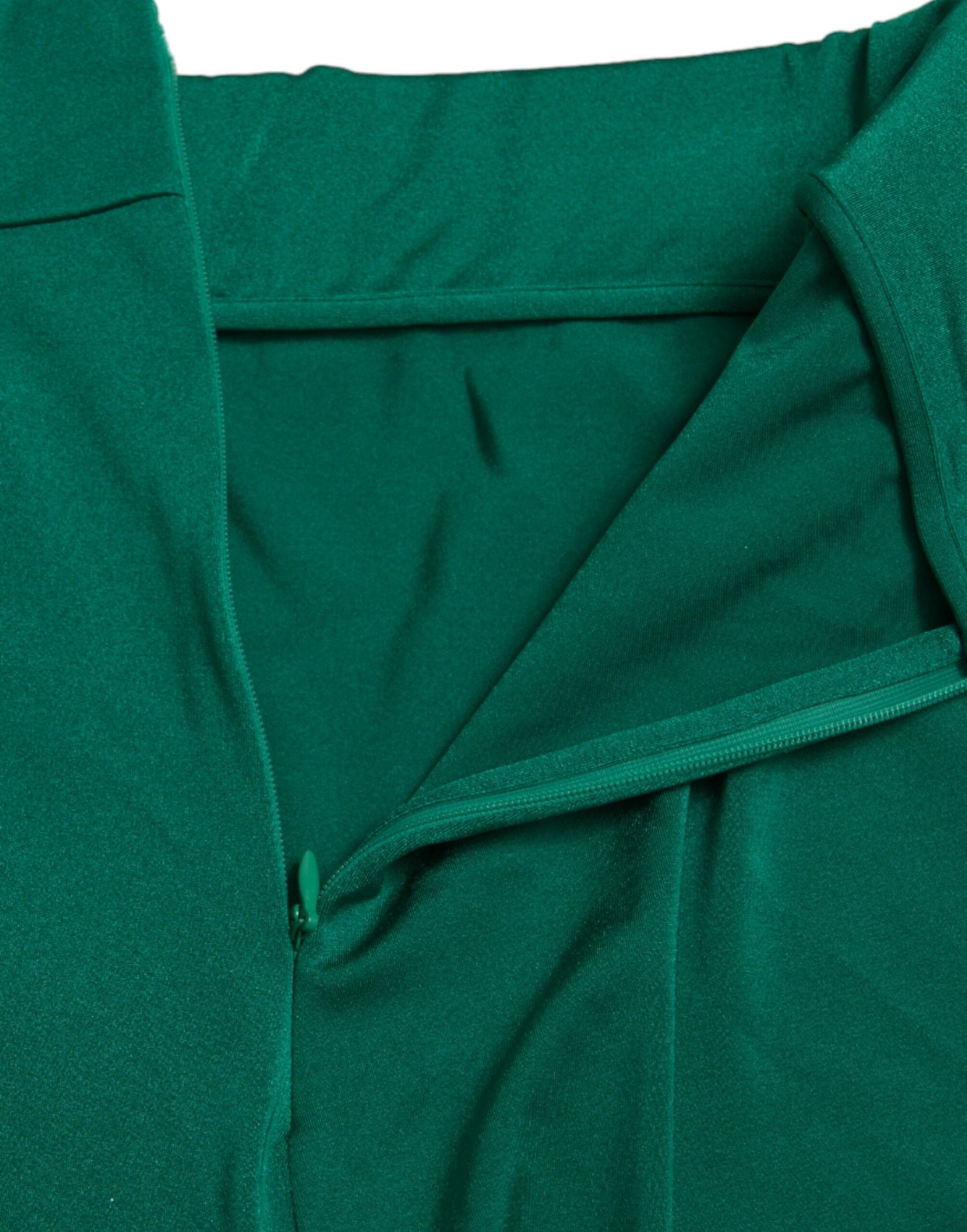 Dolce & Gabbana, grüne, schmale Leggings aus Nylon-Stretch