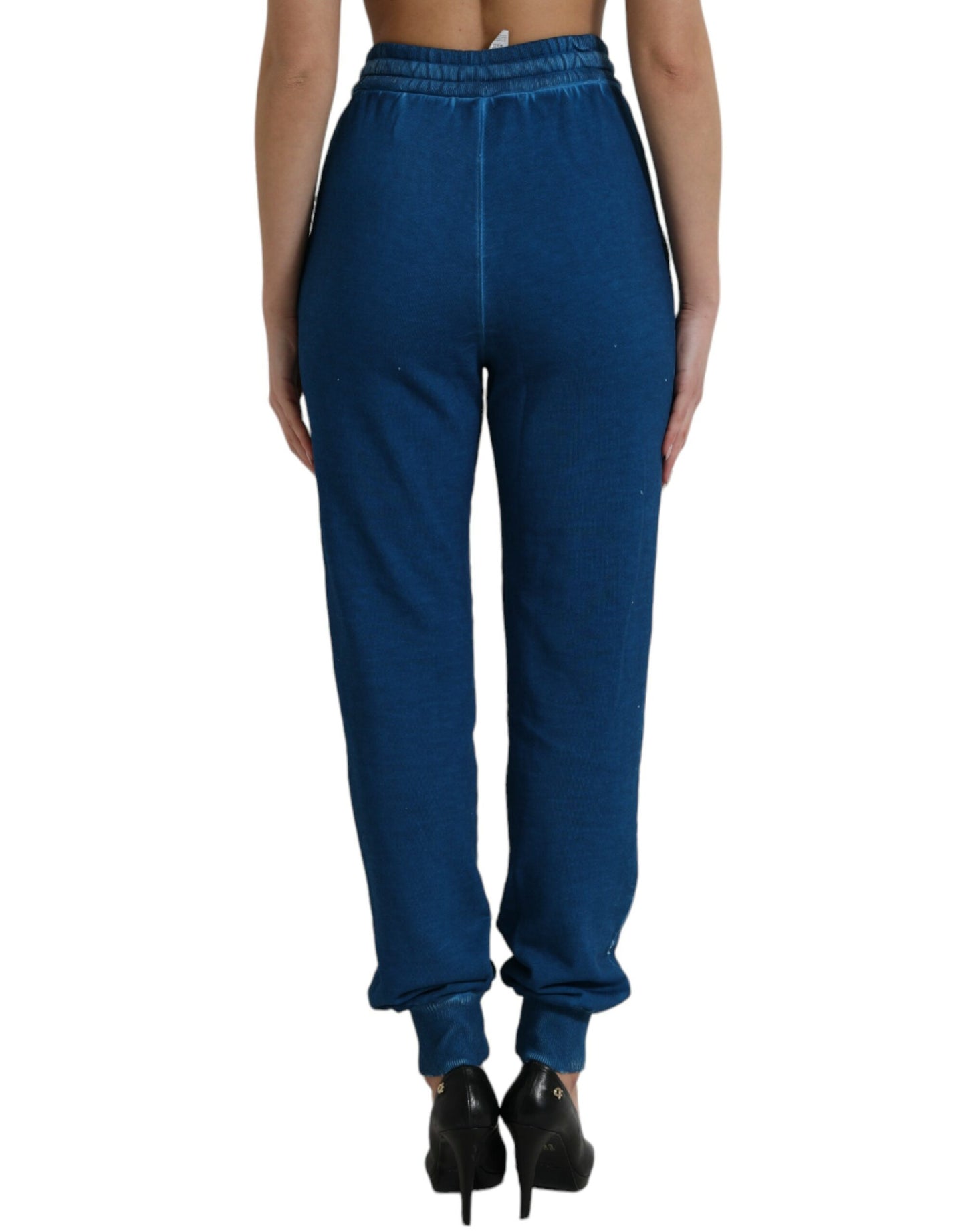 Pantalon de jogging en coton à logo bleu Dolce & Gabbana
