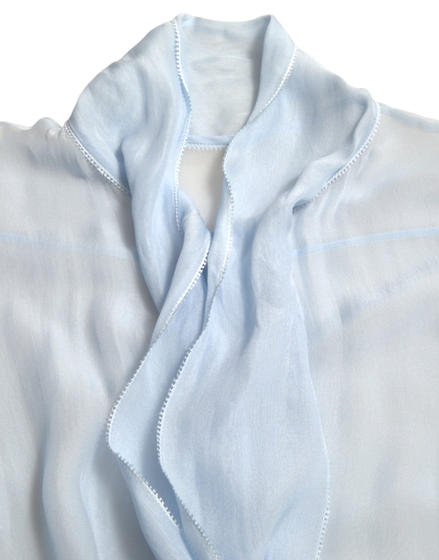 Chemisier bleu à manches longues et col Ascot Dolce & Gabbana