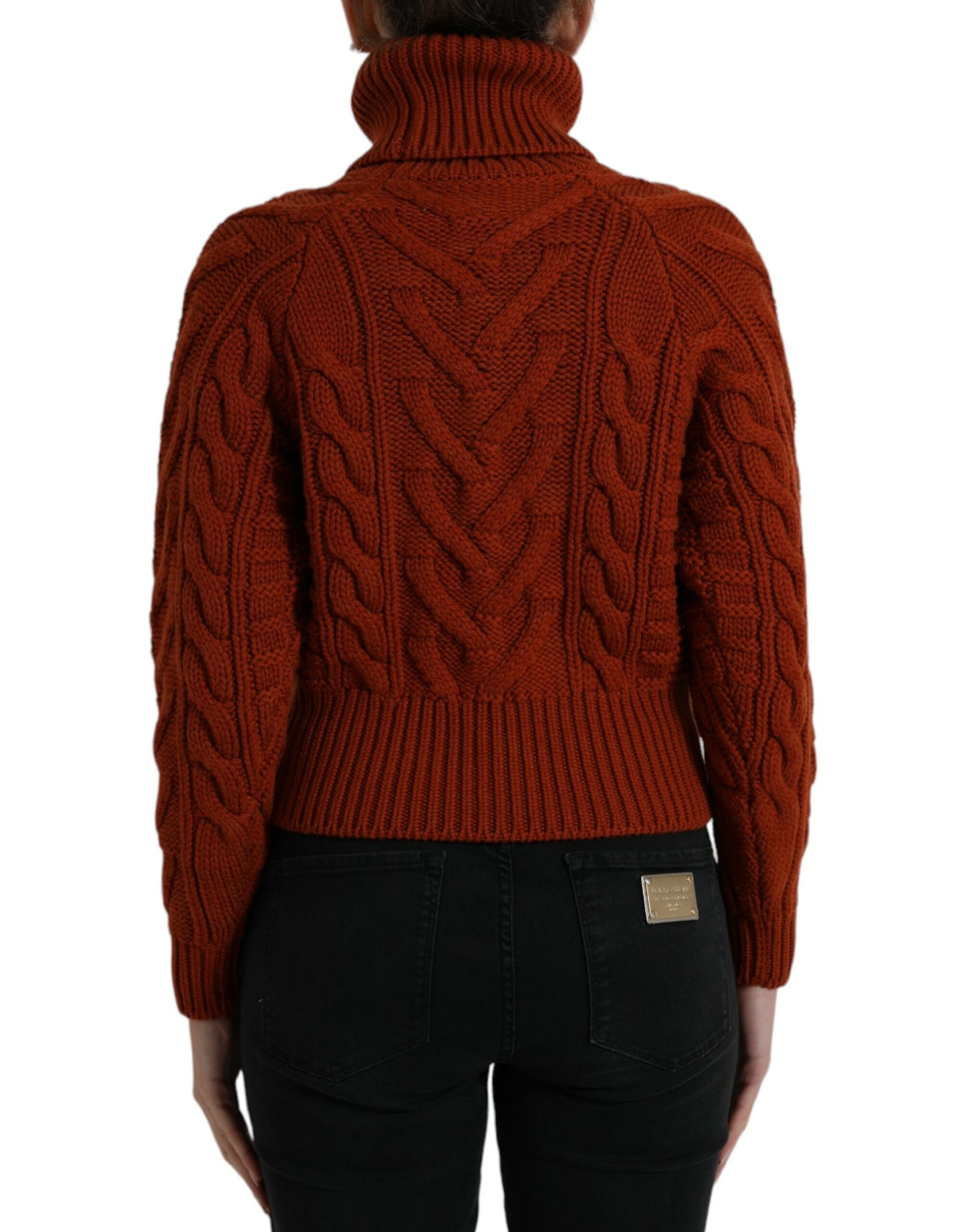 Pull à col roulé en laine marron Dolce & Gabbana