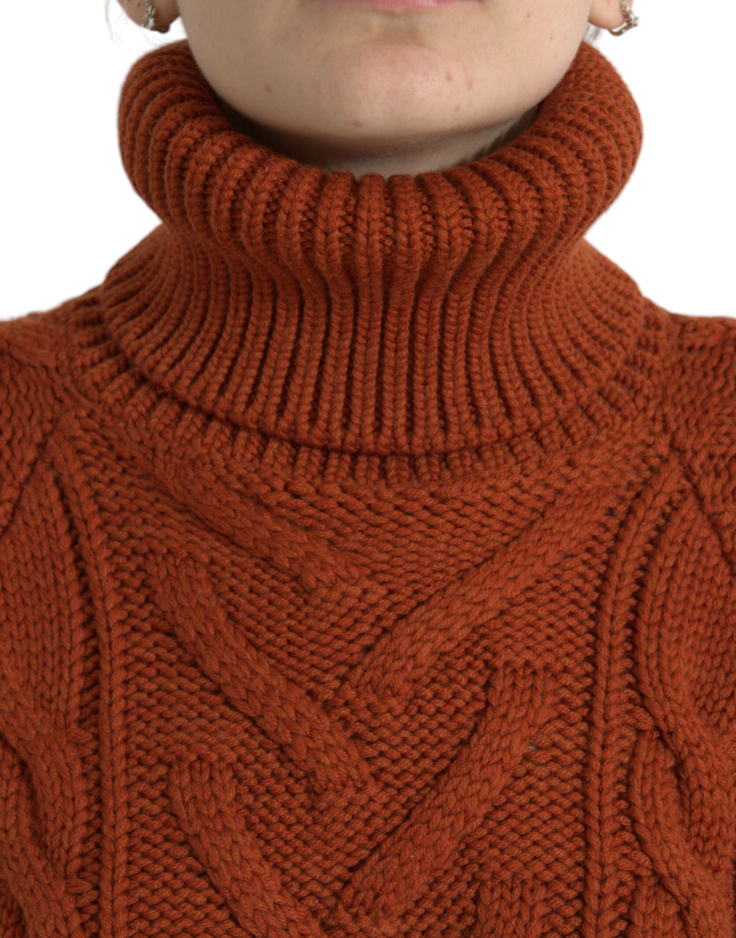 Pull à col roulé en laine marron Dolce & Gabbana
