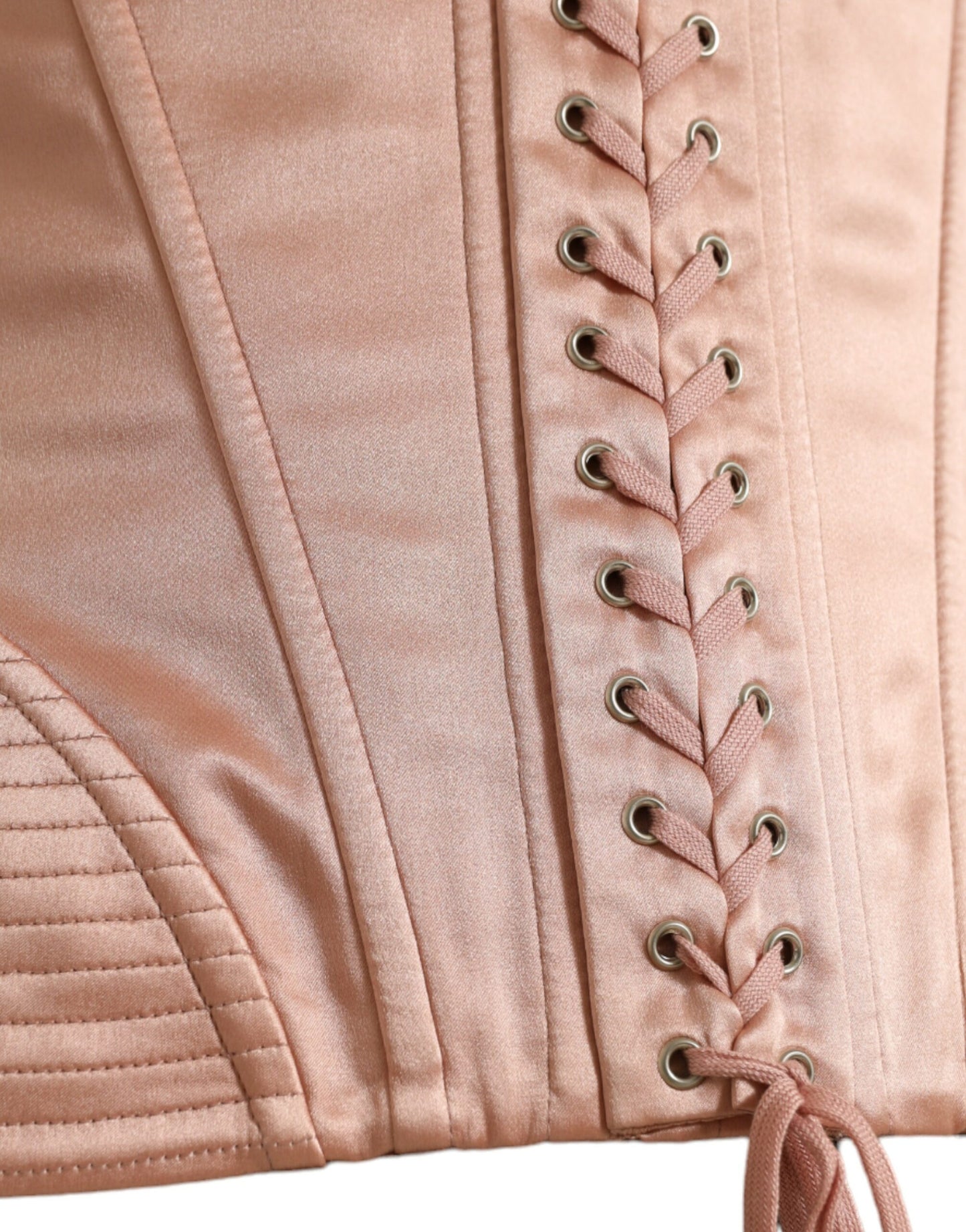 Dolce & Gabbana Haut corset en soie extensible rose avec ceinture à la taille