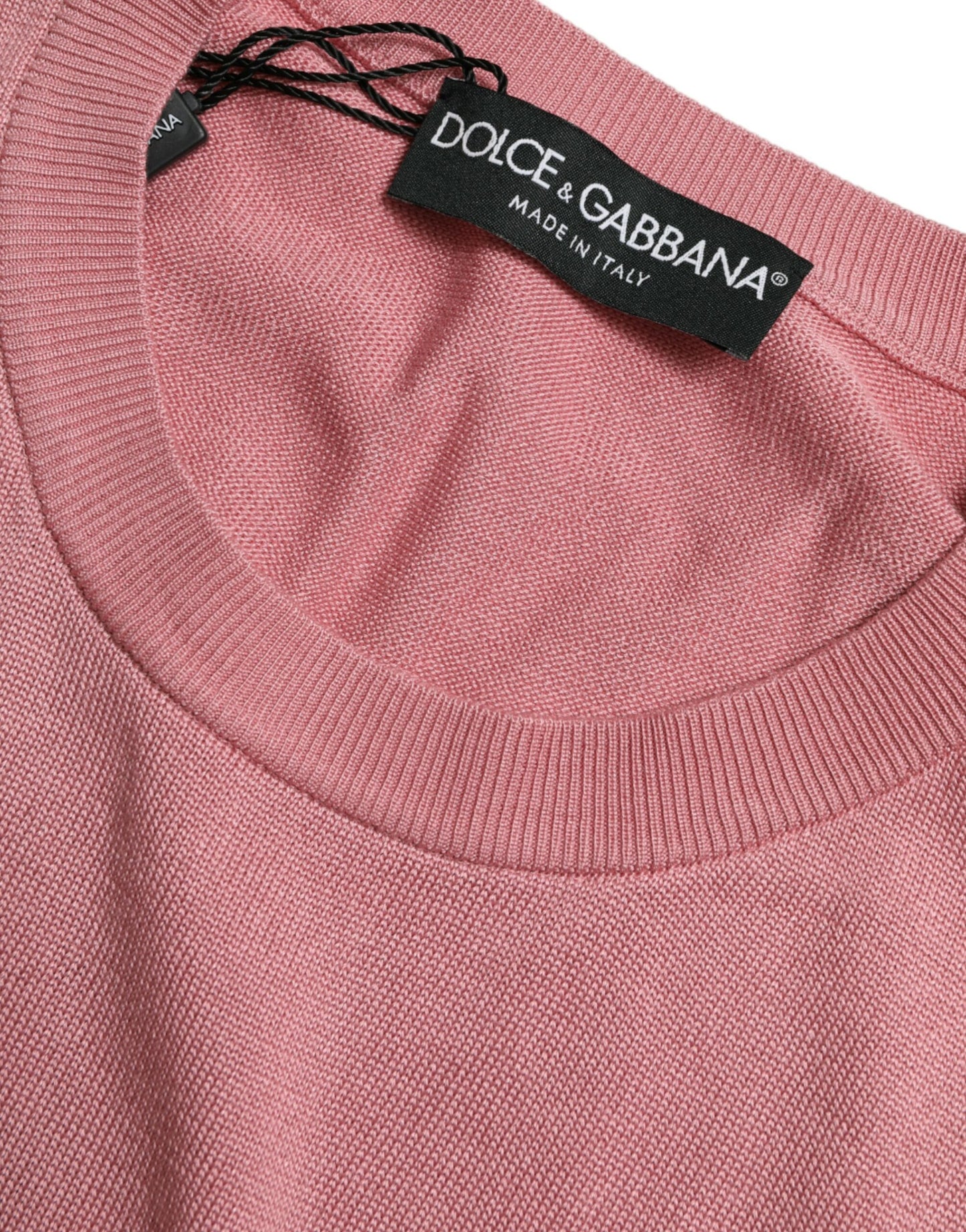 Débardeur court sans manches à col ras du cou rose Dolce & Gabbana