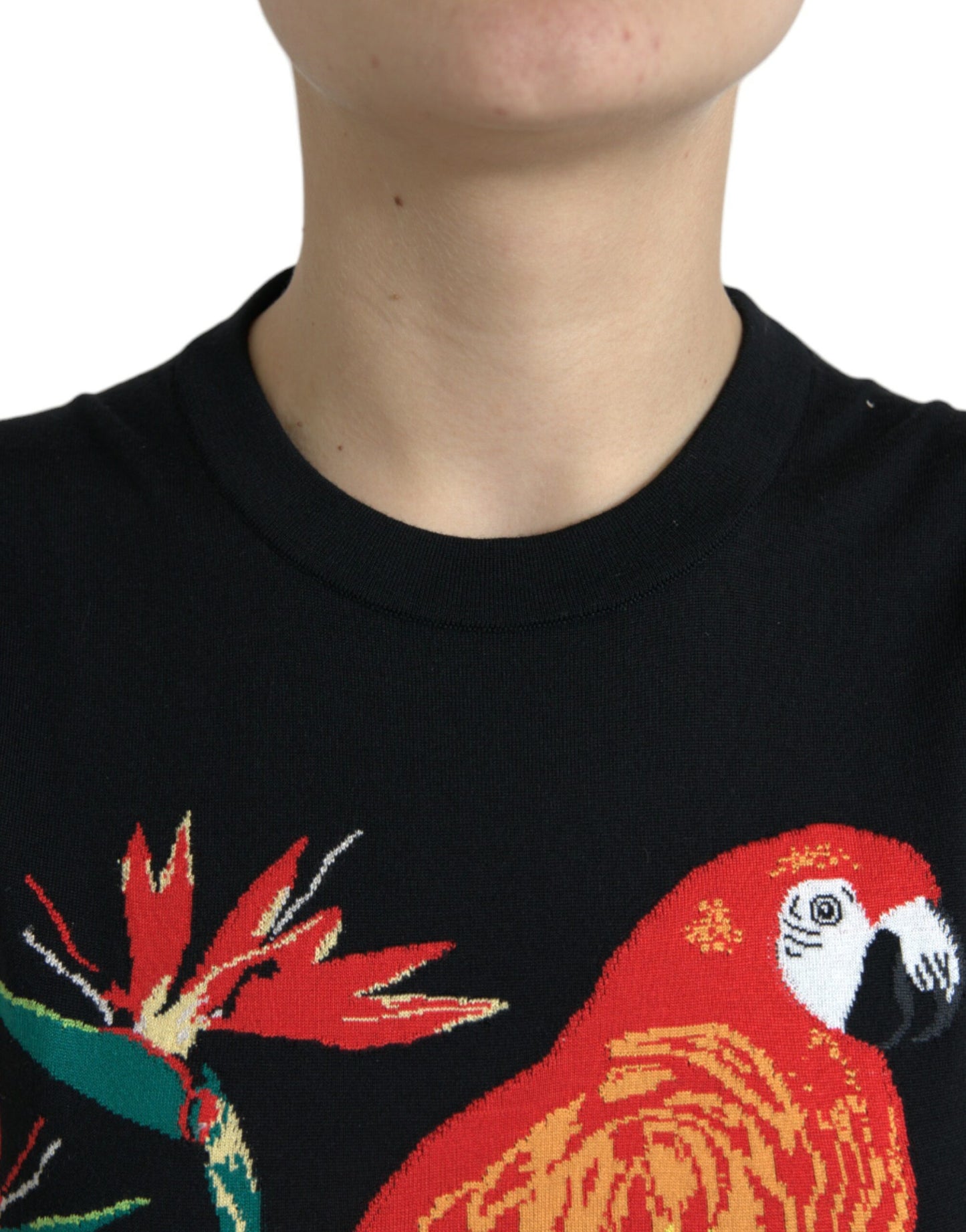 Débardeur ras du cou sans manches noir Jungle Dolce & Gabbana