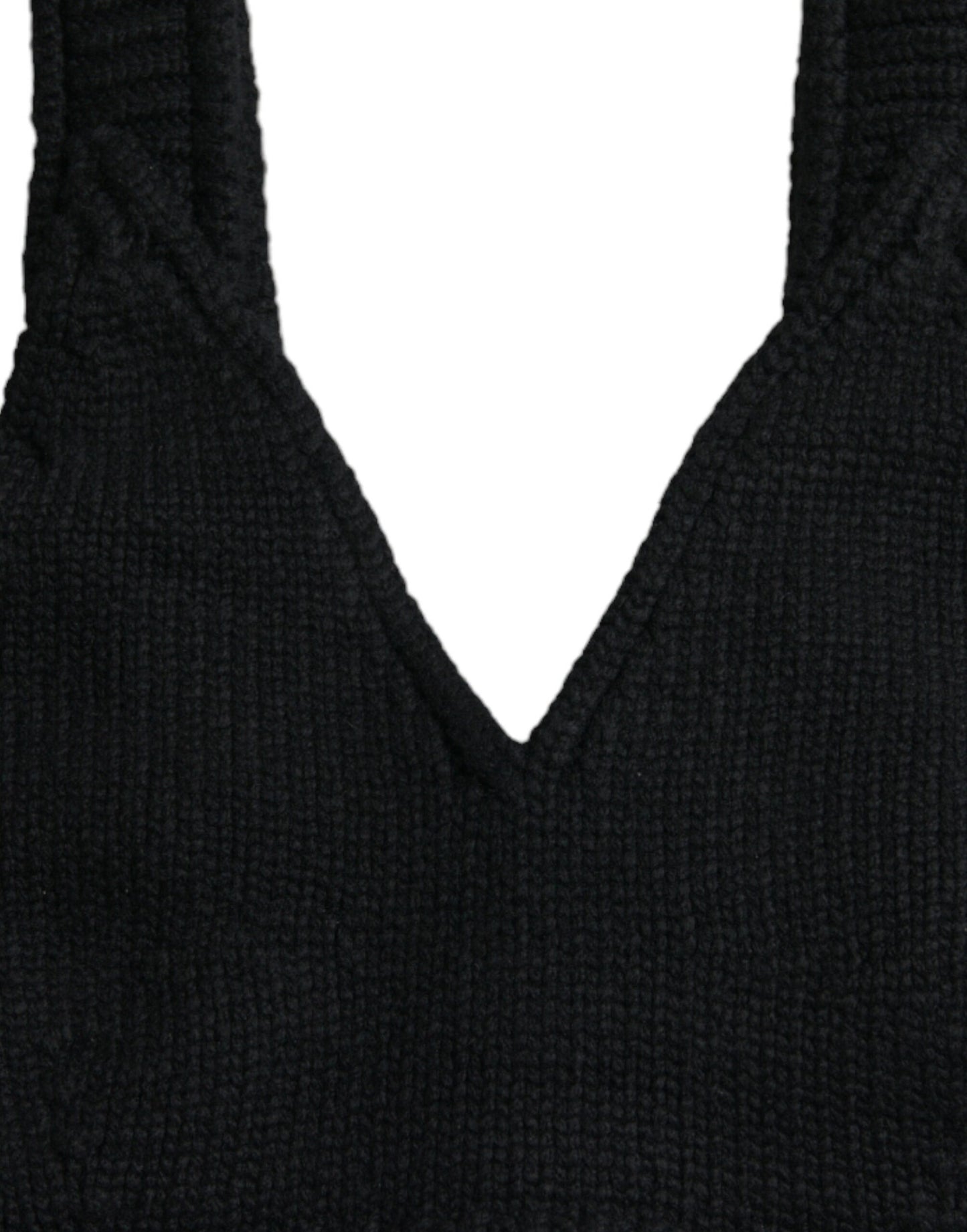 Dolce & Gabbana Haut bustier court en cachemire noir à col en V