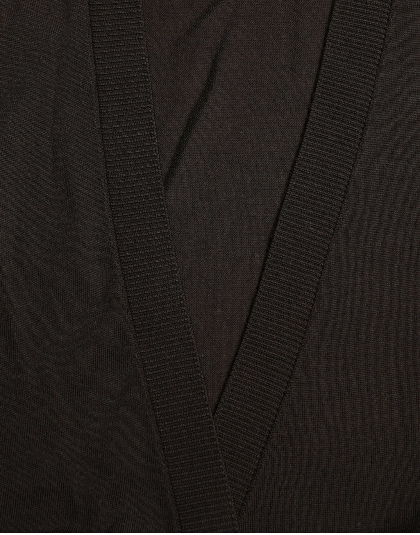 Pull cardigan croisé à col en V en laine noire Dolce & Gabbana