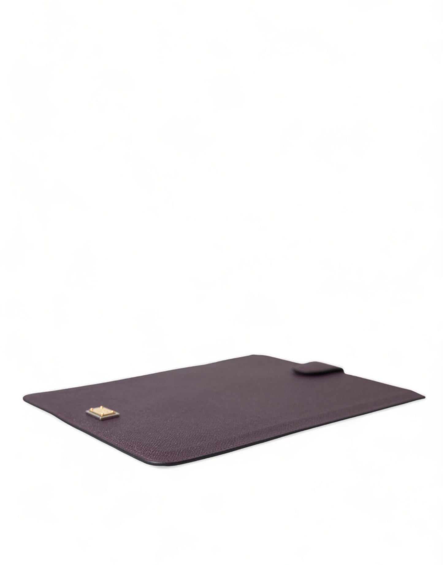 Étui pour tablette Dolce & Gabbana en cuir marron foncé avec plaque logo