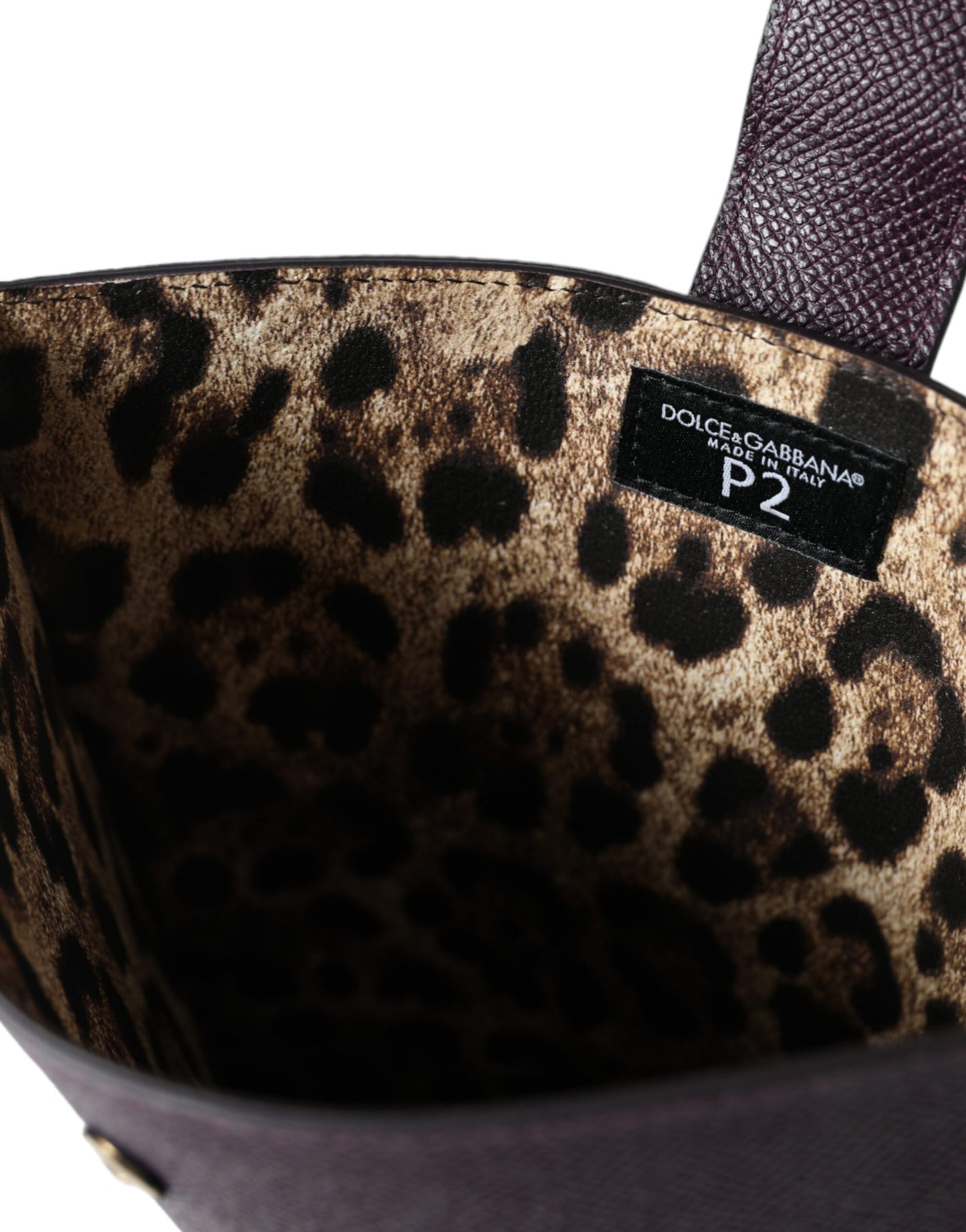 Étui pour tablette Dolce & Gabbana en cuir marron foncé avec plaque logo