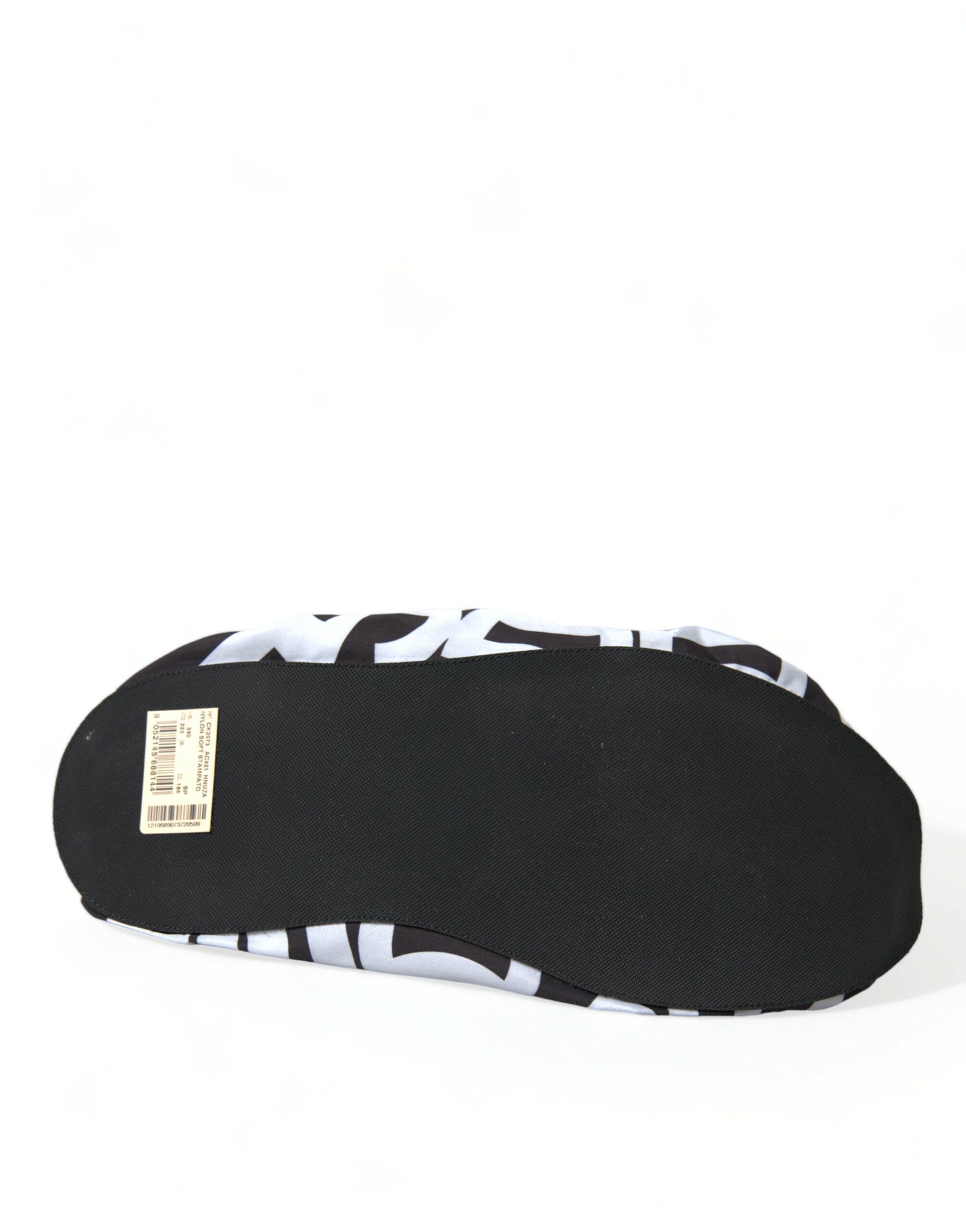 Dolce & Gabbana – Weiße Slipper aus Nylon mit Logo-Print