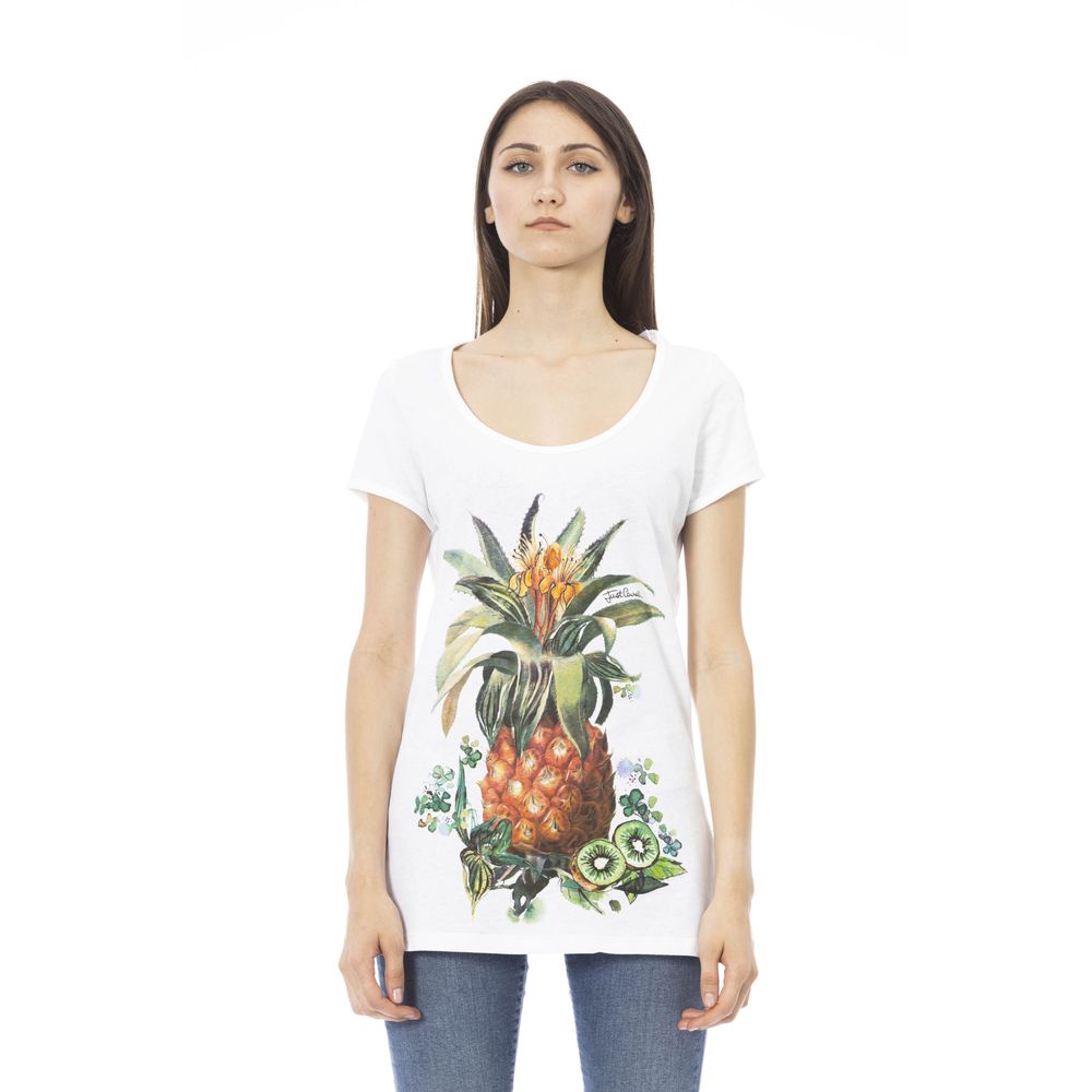 Just Cavalli Weißes Damen-T-Shirt aus Baumwolle