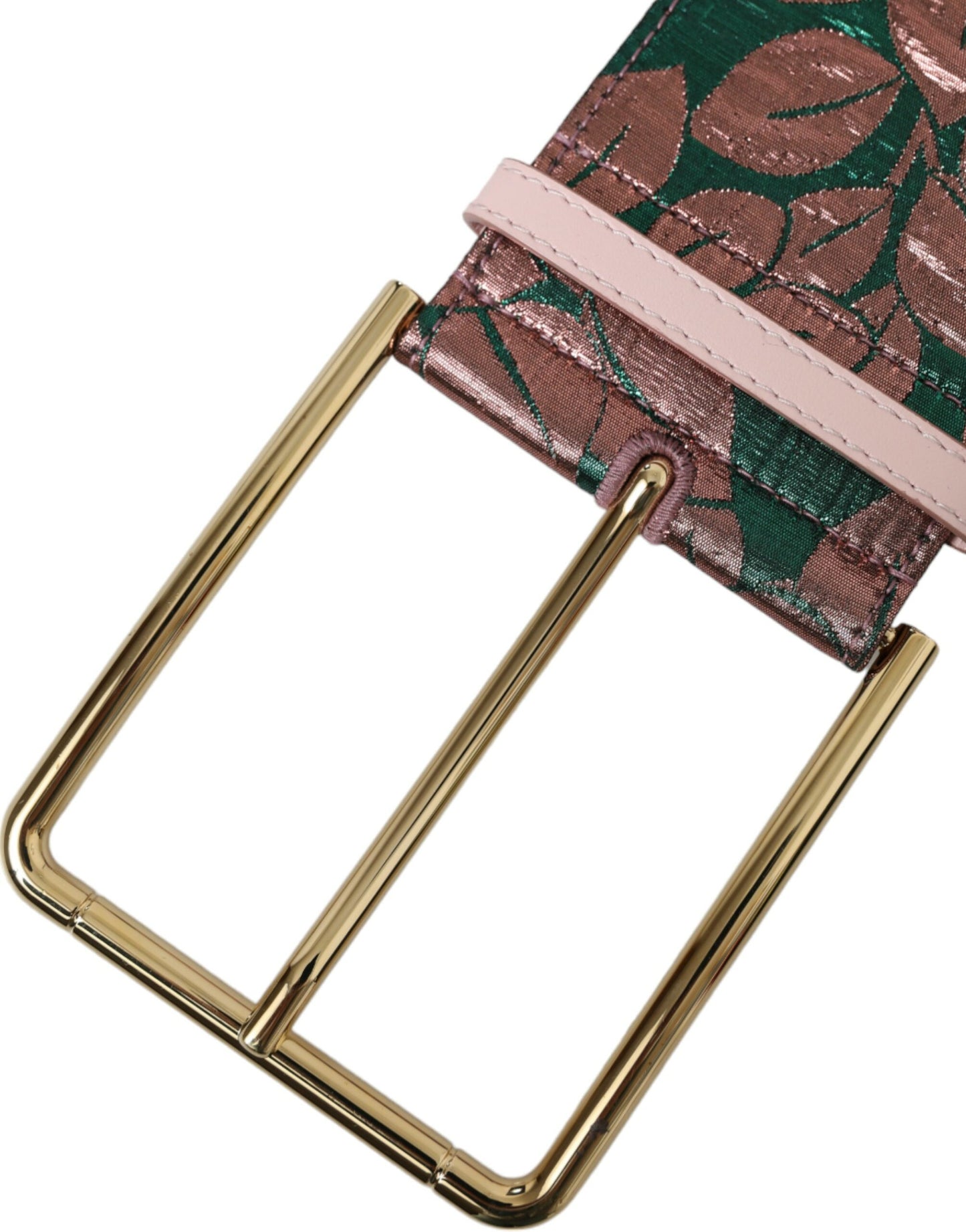 Ceinture Dolce & Gabbana en jacquard floral multicolore et lurex avec boucle dorée