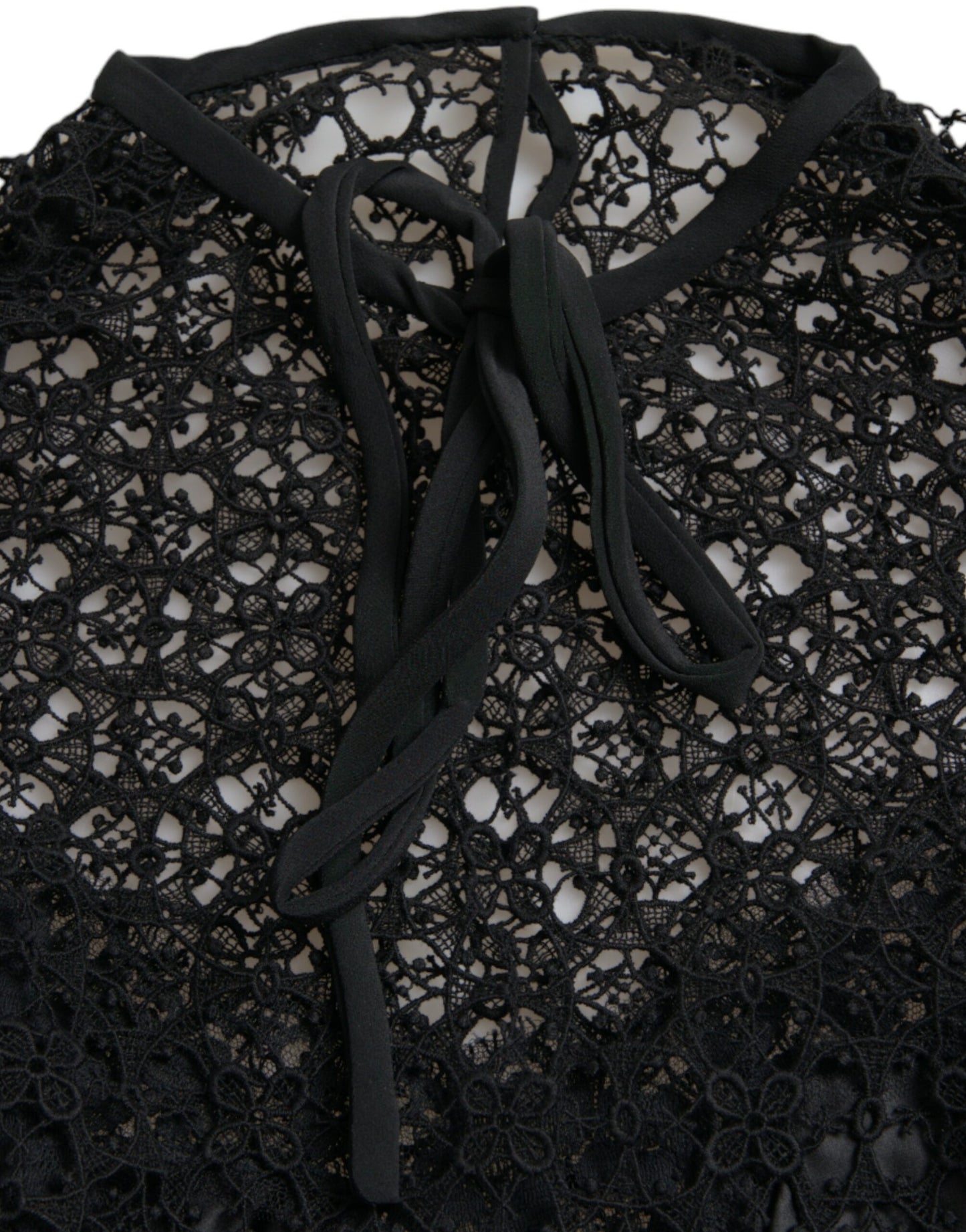 Chemisier à manches courtes en dentelle florale noire Dolce & Gabbana