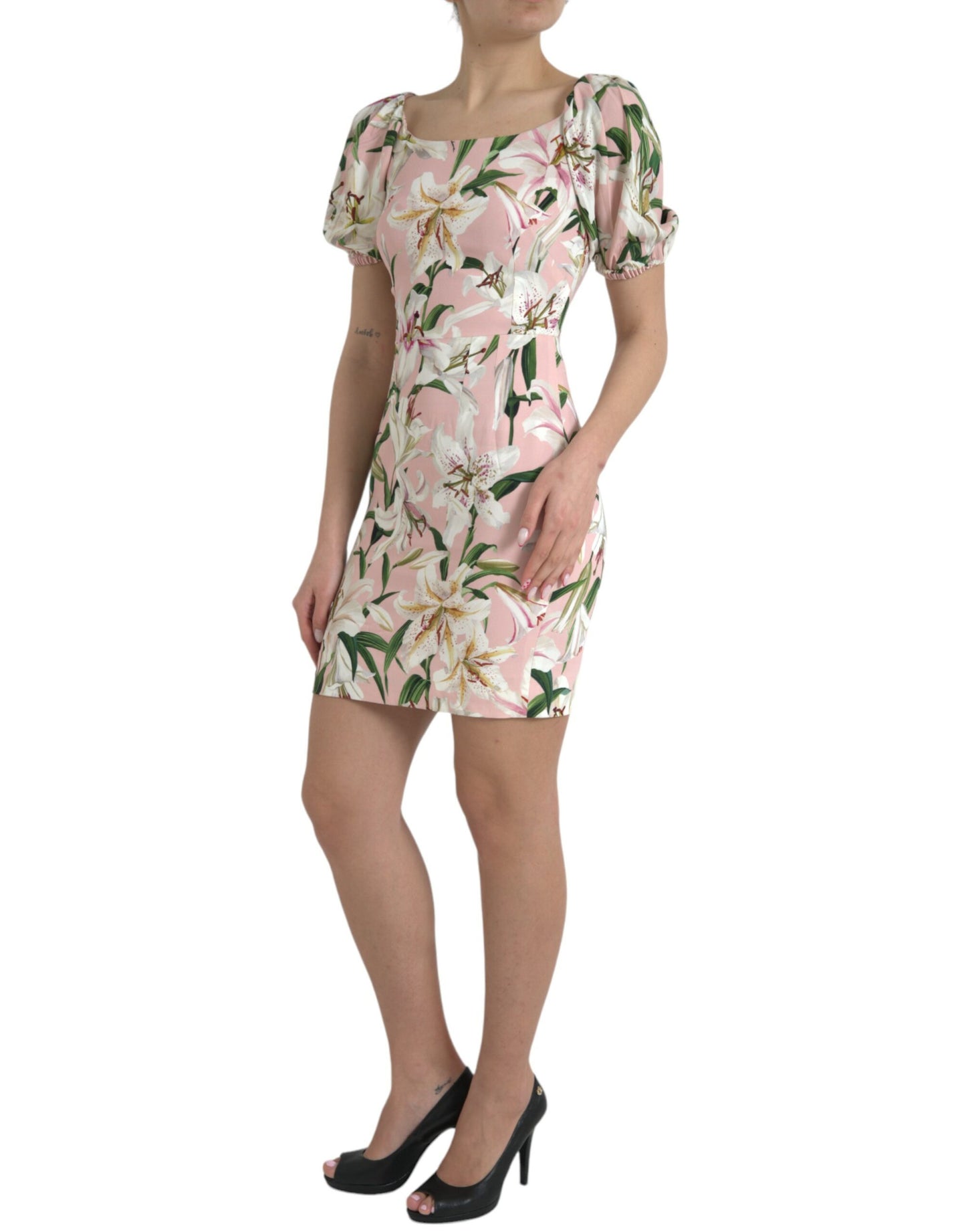 Robe fourreau extensible en viscose rose Lily de Dolce & Gabbana