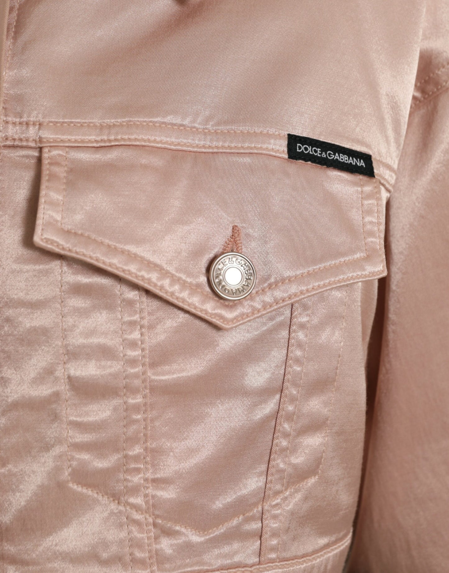Veste courte à col extensible en coton rose Dolce & Gabbana