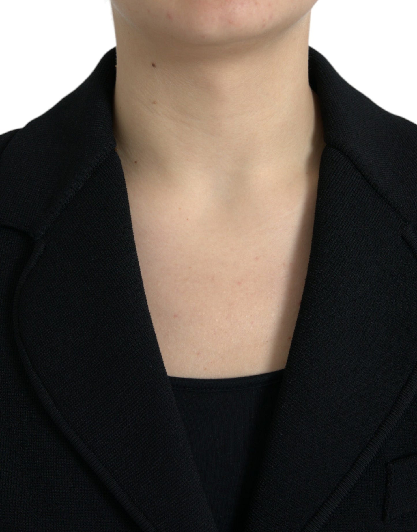 Veste blazer simple boutonnage en viscose noire Dolce & Gabbana