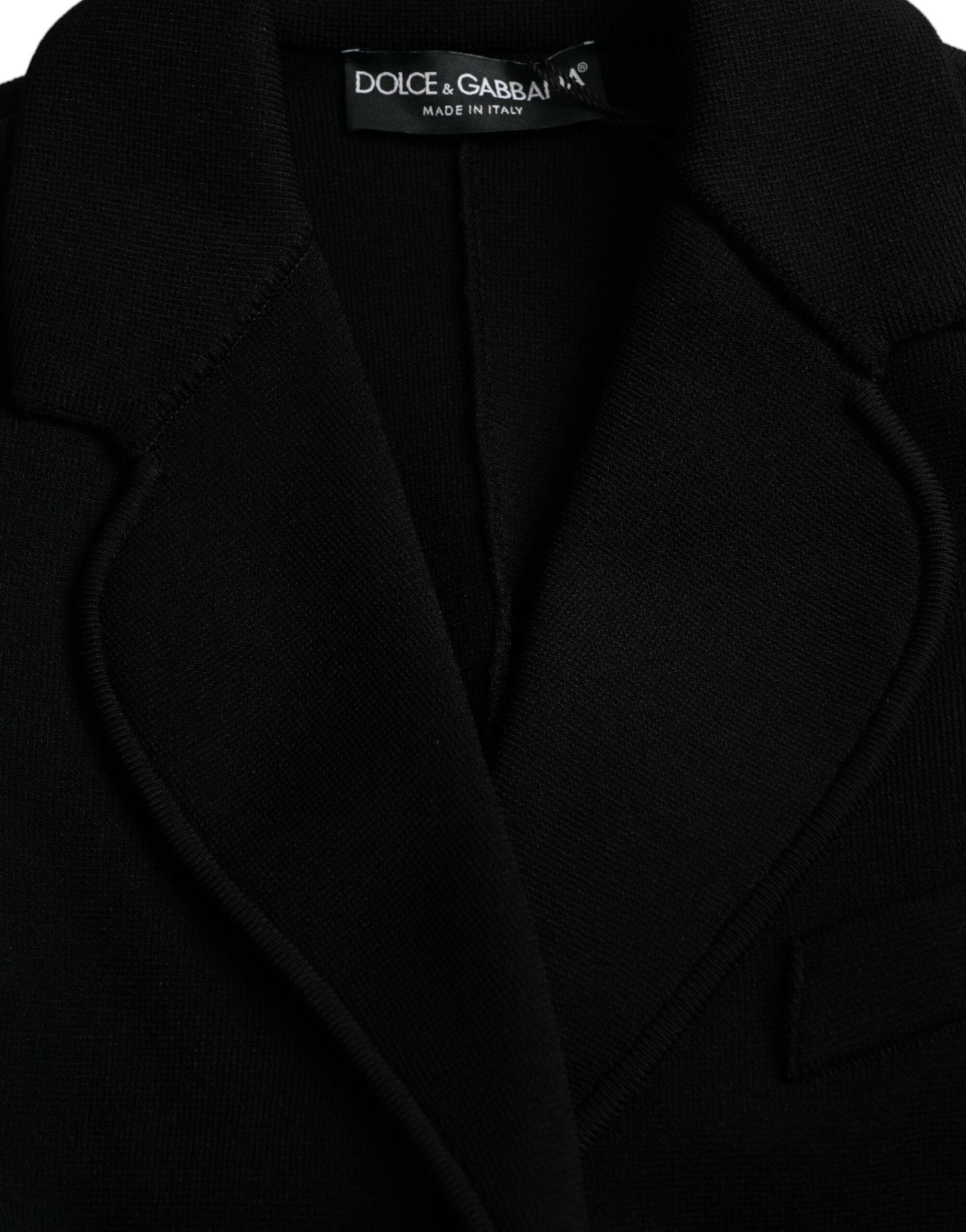 Veste blazer simple boutonnage en viscose noire Dolce & Gabbana